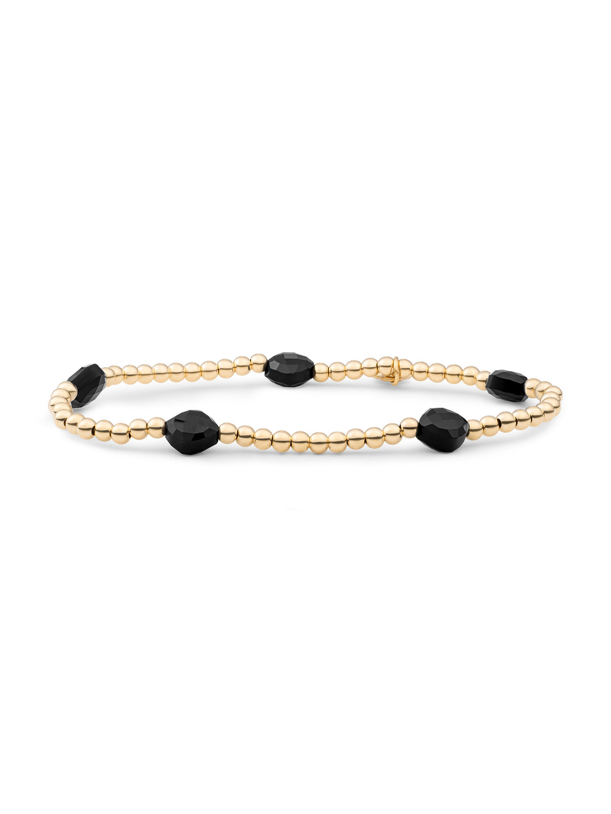 Cushion Cut Armband Onyx - Gold Plated
