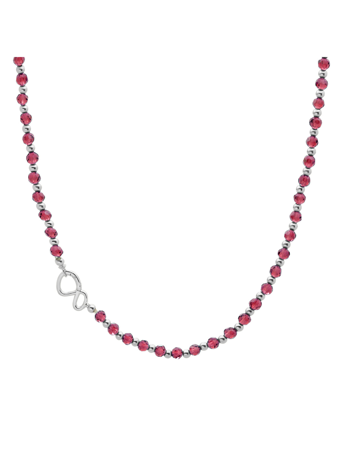 Link Ketting Fuchsia Quartz Zilver - 42cm