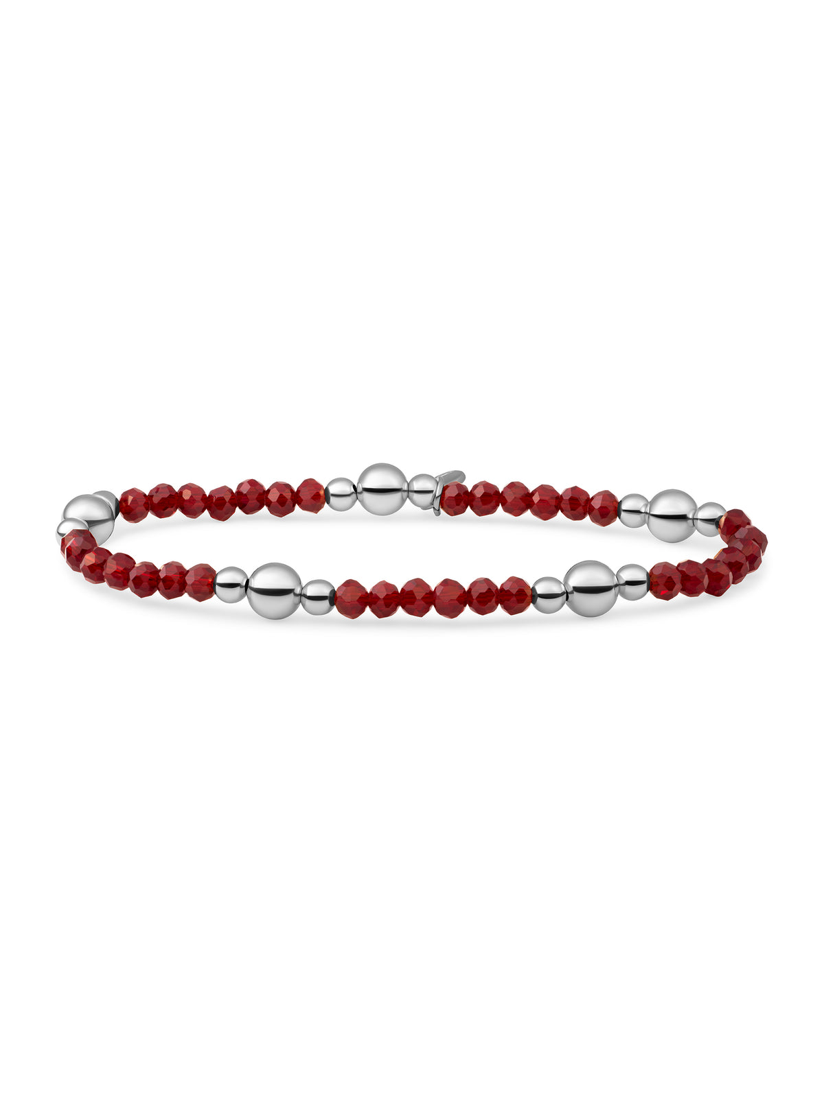 Bold Mix Armband Ruby Quartz - Rhodium Plated