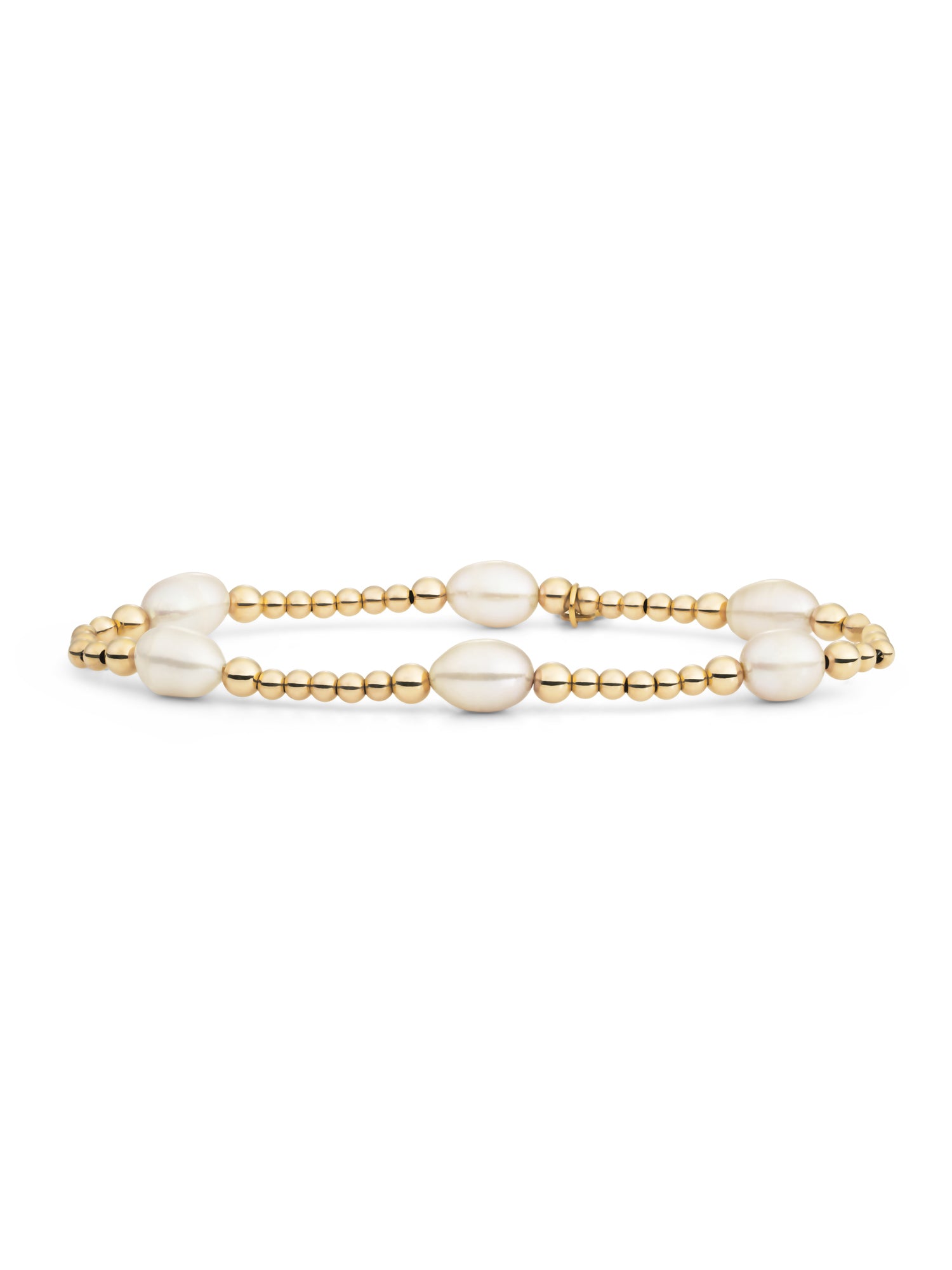 Reverse Bold Mix Armband Pearl - Gold Plated