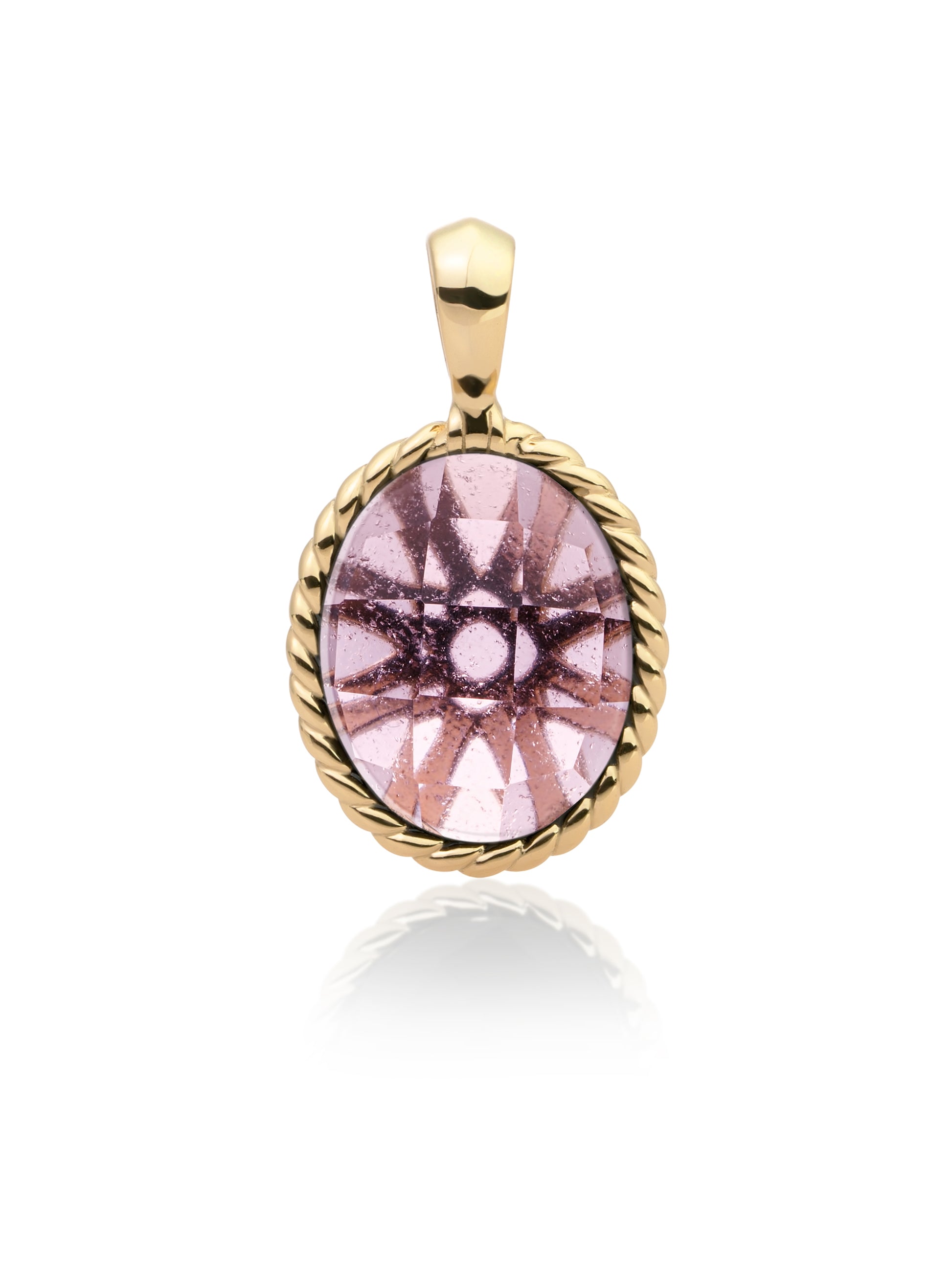 Twist Pendant Aubergine Quartz - Gold Plated