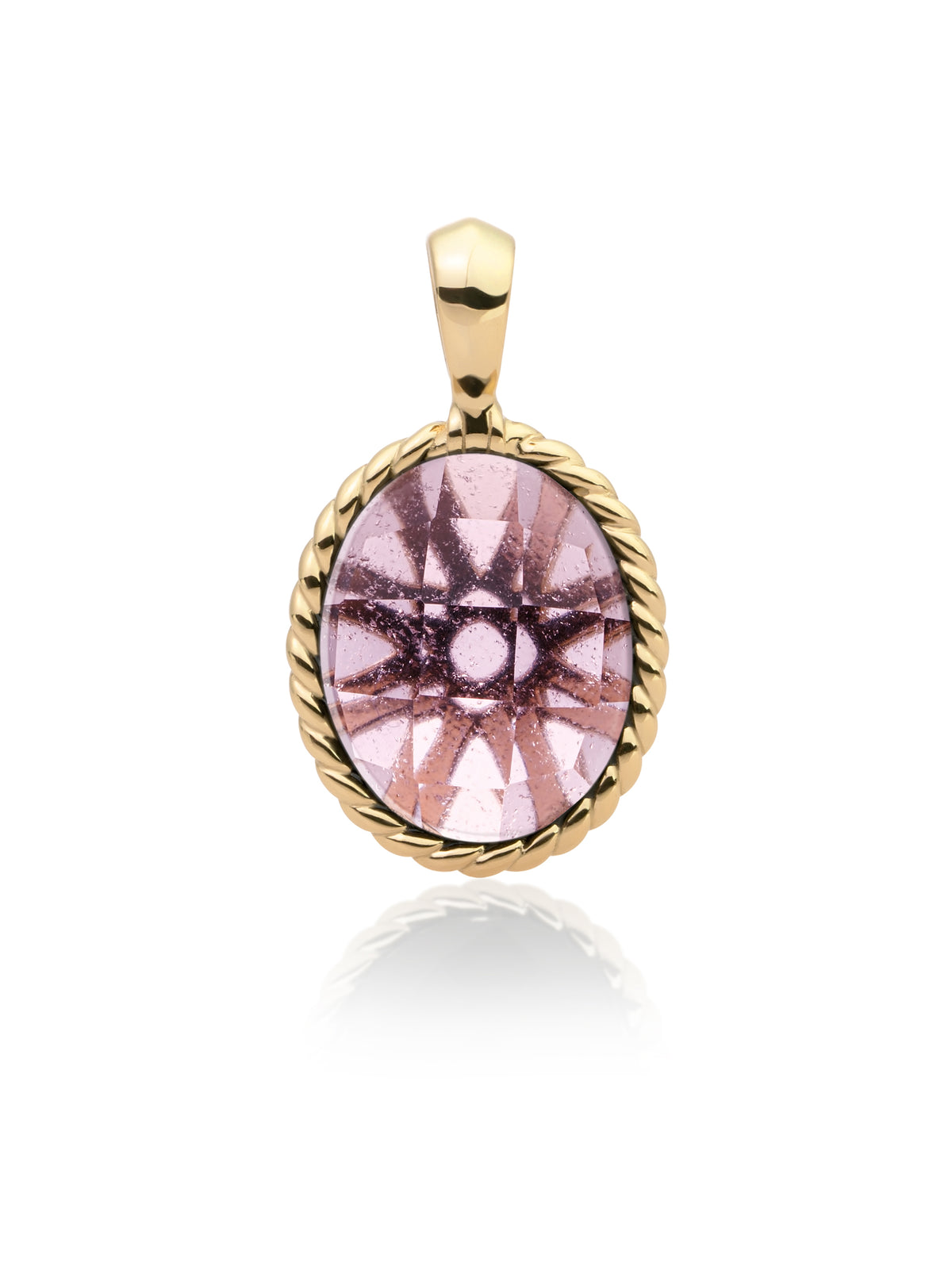 Twist Pendant Aubergine Quartz - Gold Plated