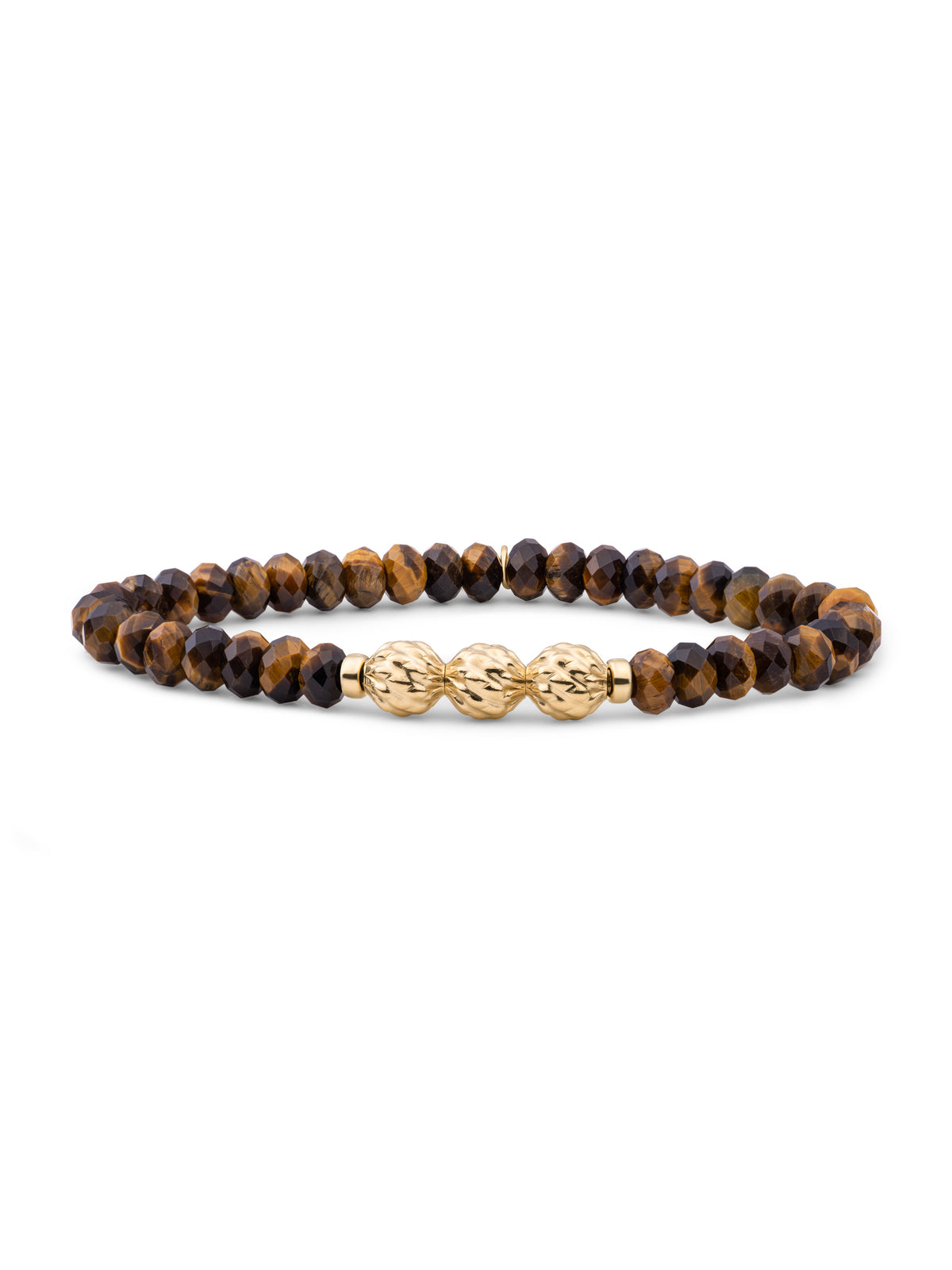 Fuse Beads Armband Tiger Eye - Gold Plated