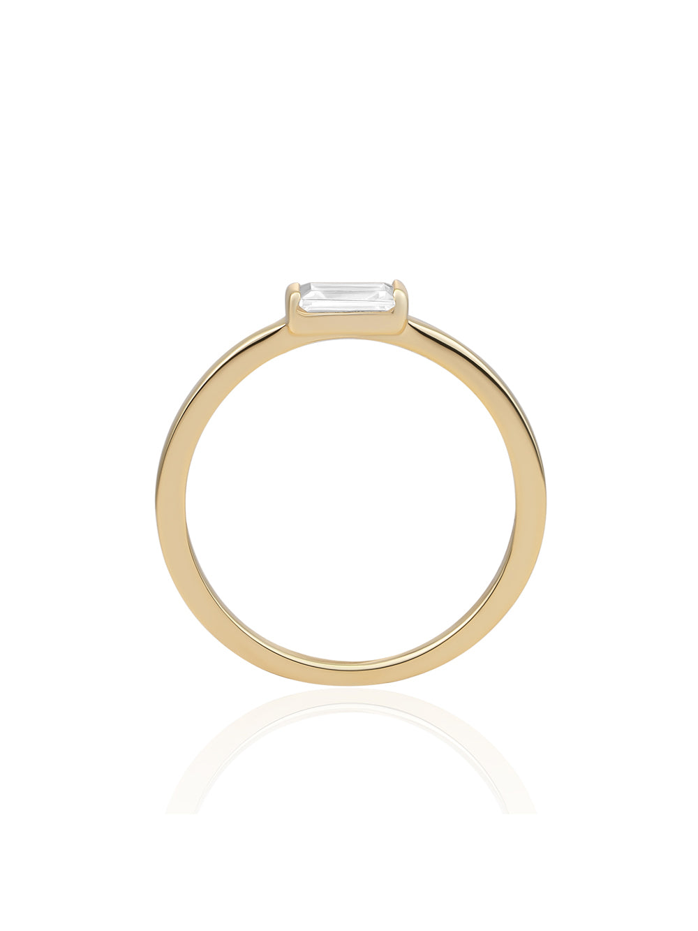 Baguette Ring Zirconia 9K Goud