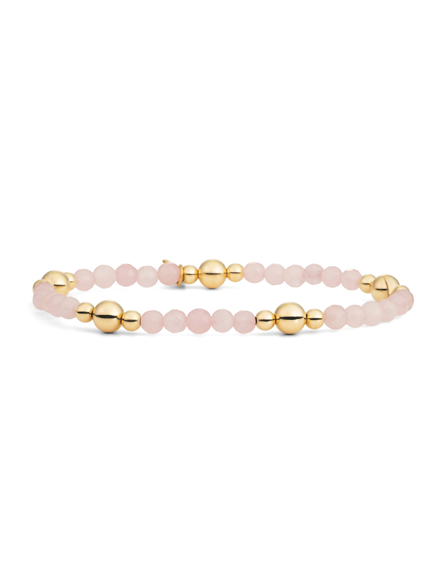 Bold Mix Armband Rose Quartz - 0.00 / 0.00 / Rhodium Plated