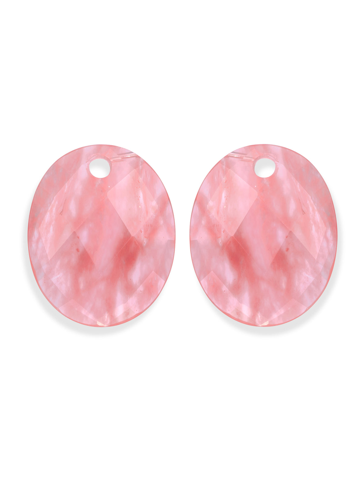 Oorbel Edelstenen Large Oval Cherry Quartz - Oorbel Edelstenen Large Oval Cherry Quartz