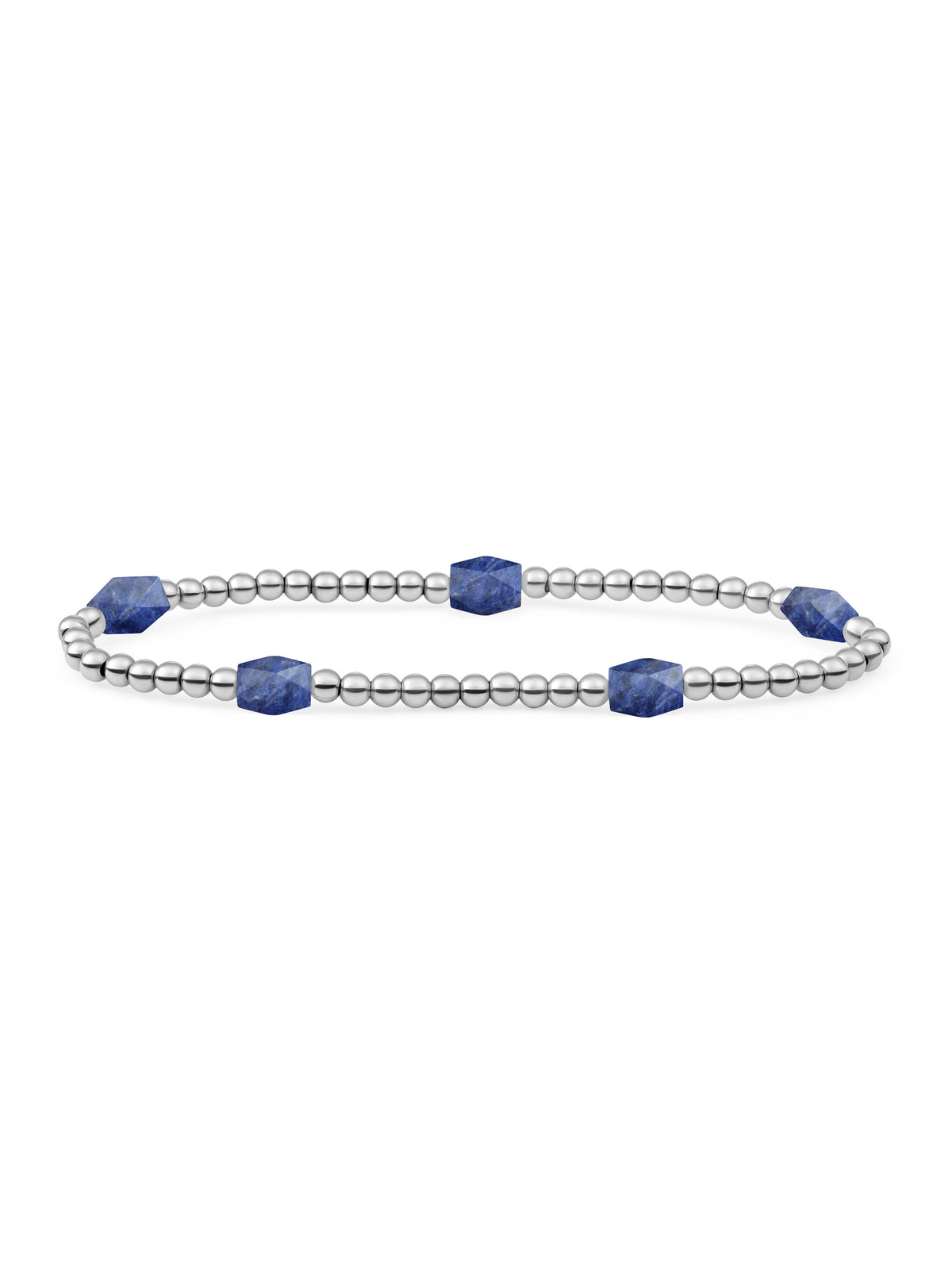 Reverse Edge Mix Armband Sodalite - Rhodium Plated