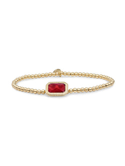 Baguette Armband Ruby Quartz - 925 Sterling Zilver + Gold Filled / Gold Plated