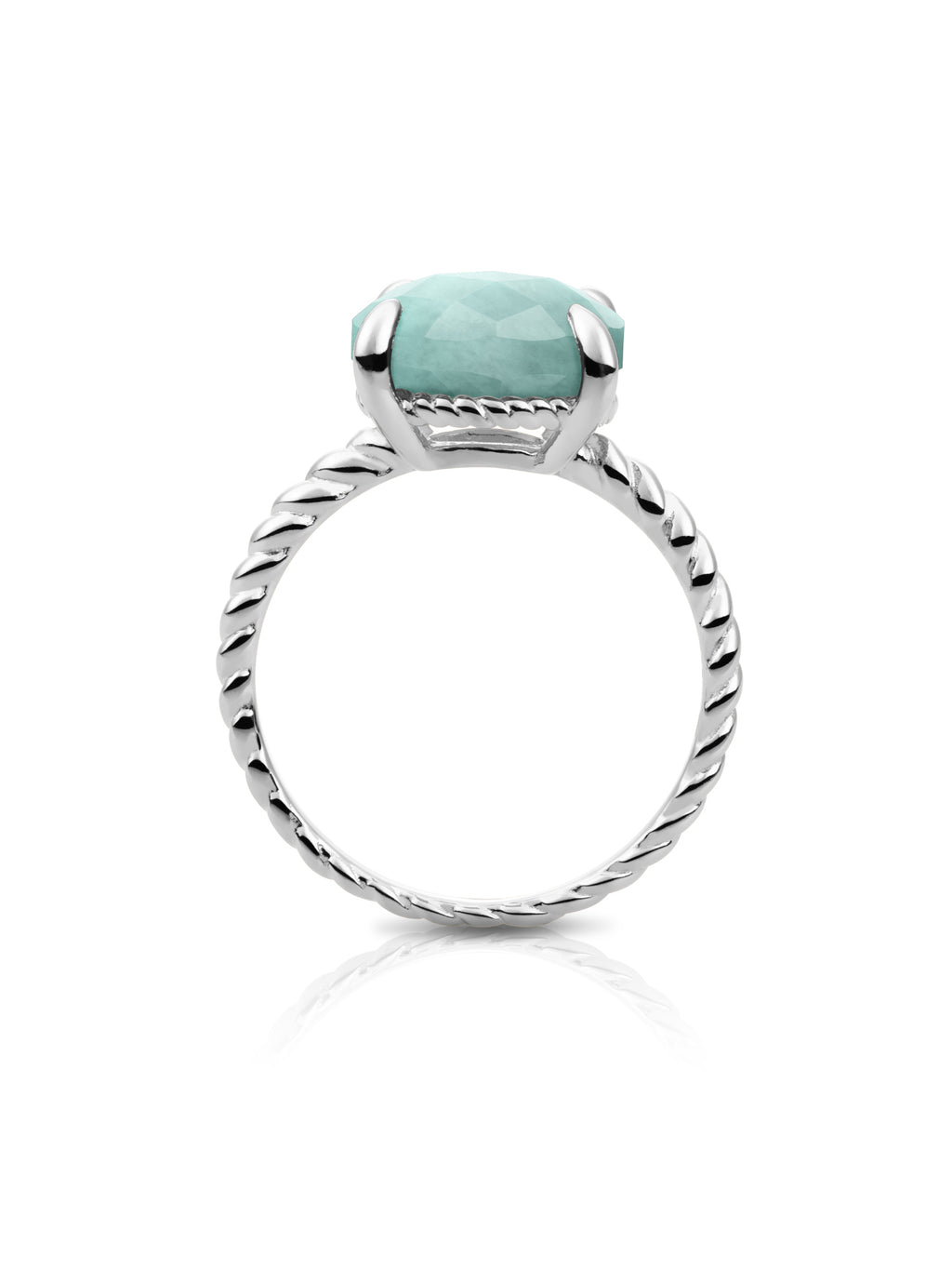 Twist Ring Amazonite Zilver
