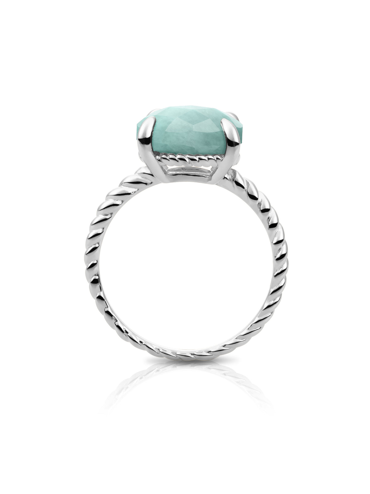 Twist Ring Amazonite Zilver