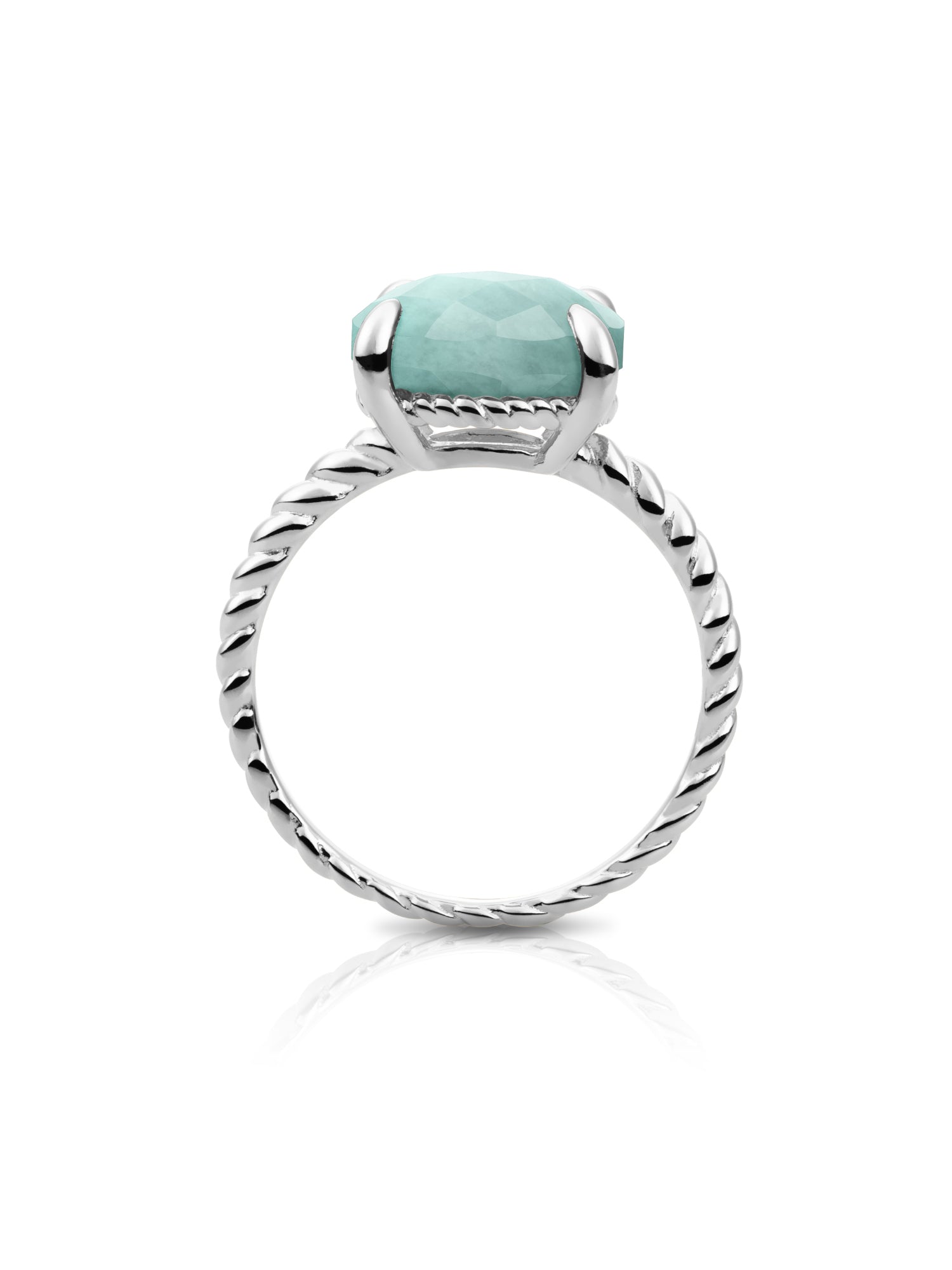 Twist Ring Amazonite Zilver