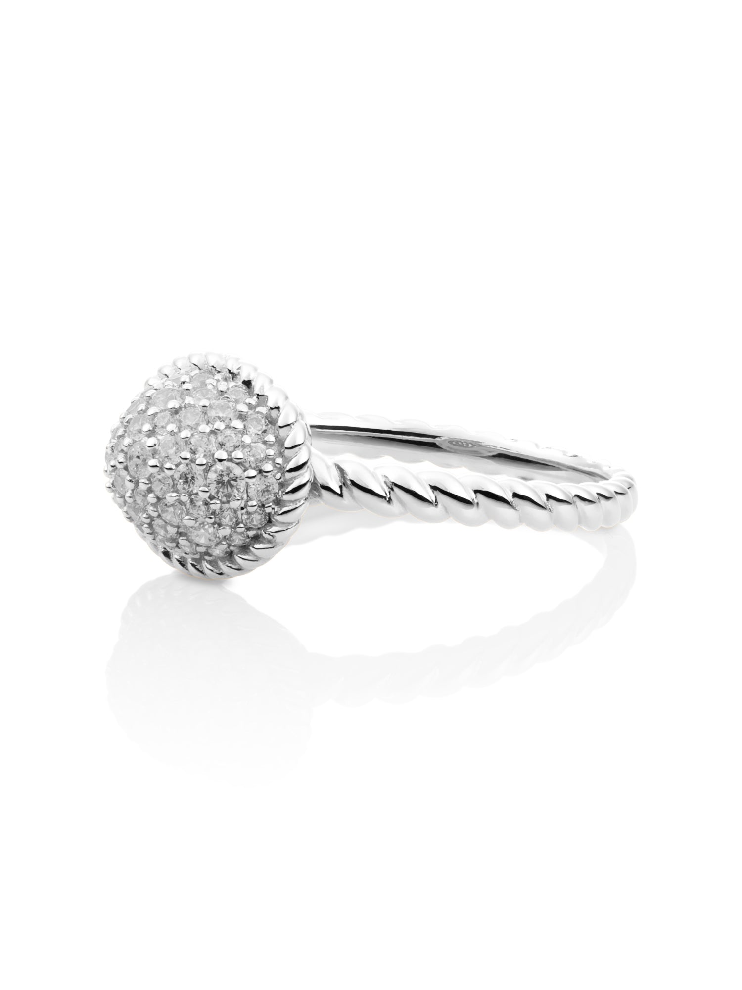 Twist Ring Zirconia Zilver