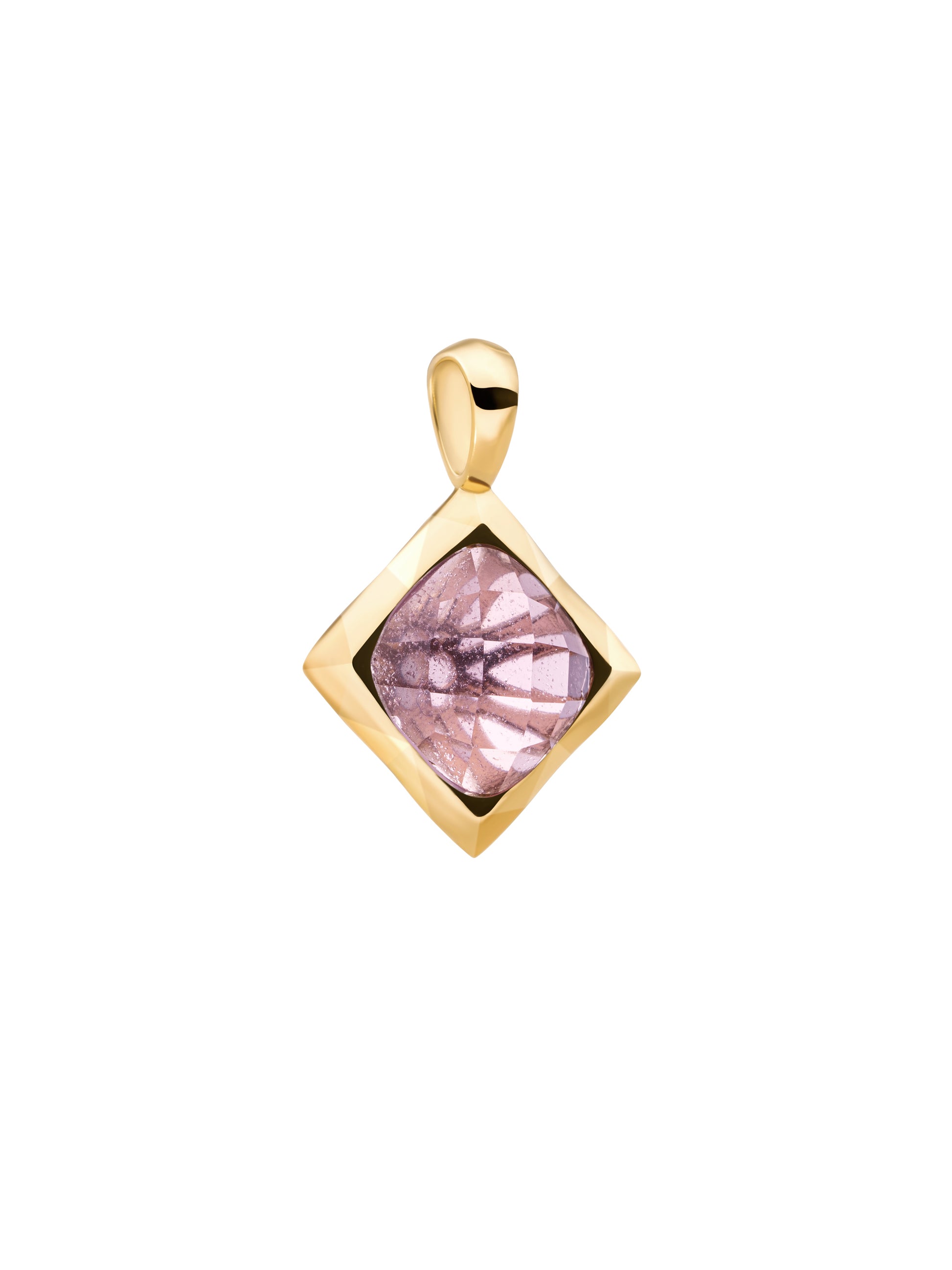 Cushion Cut Pendant Aubergine Quartz