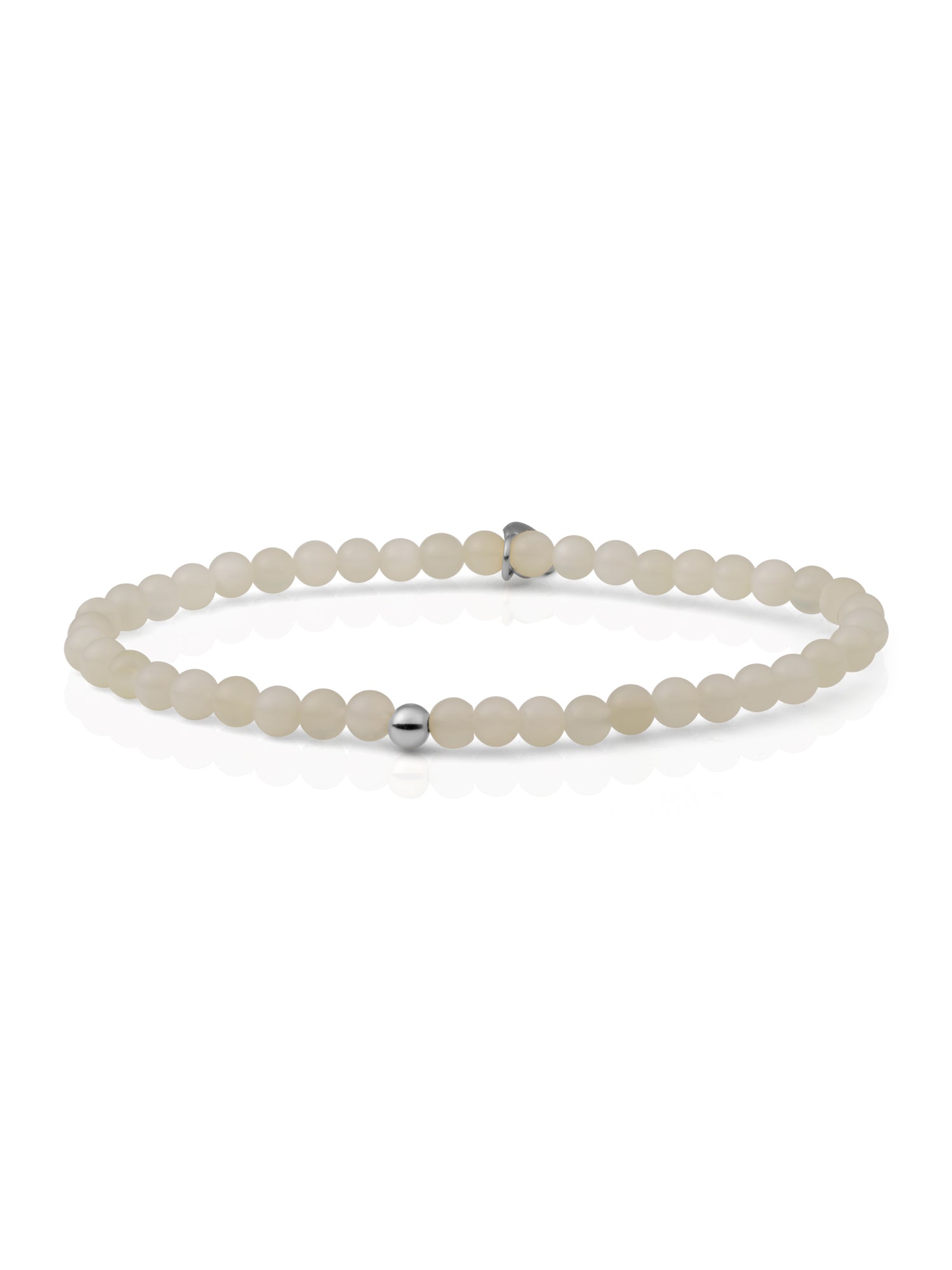 Saturn Armband Small Moonstone - Rhodium Plated