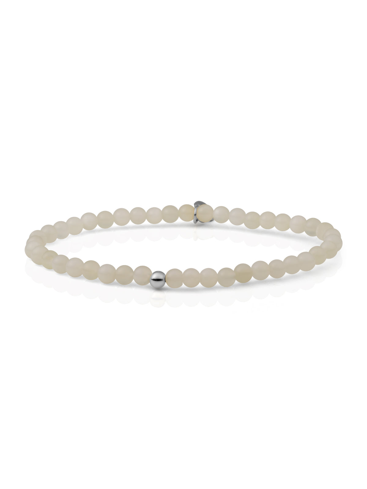 Saturn Armband Small Moonstone - Rhodium Plated