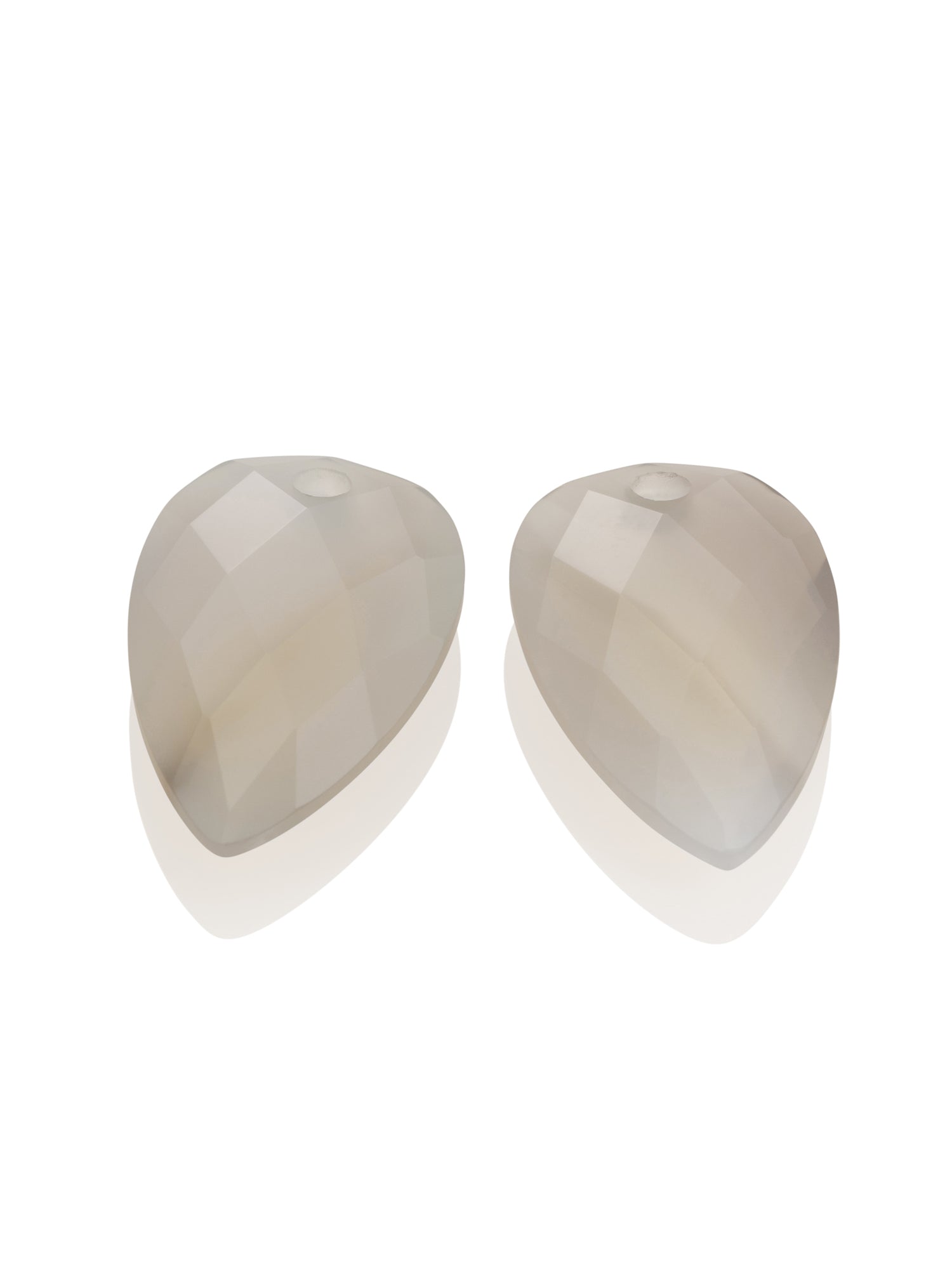 Oorbel Edelstenen Blossom Facet Grey Agate - Oorbel Edelstenen Blossom Facet Grey Agate