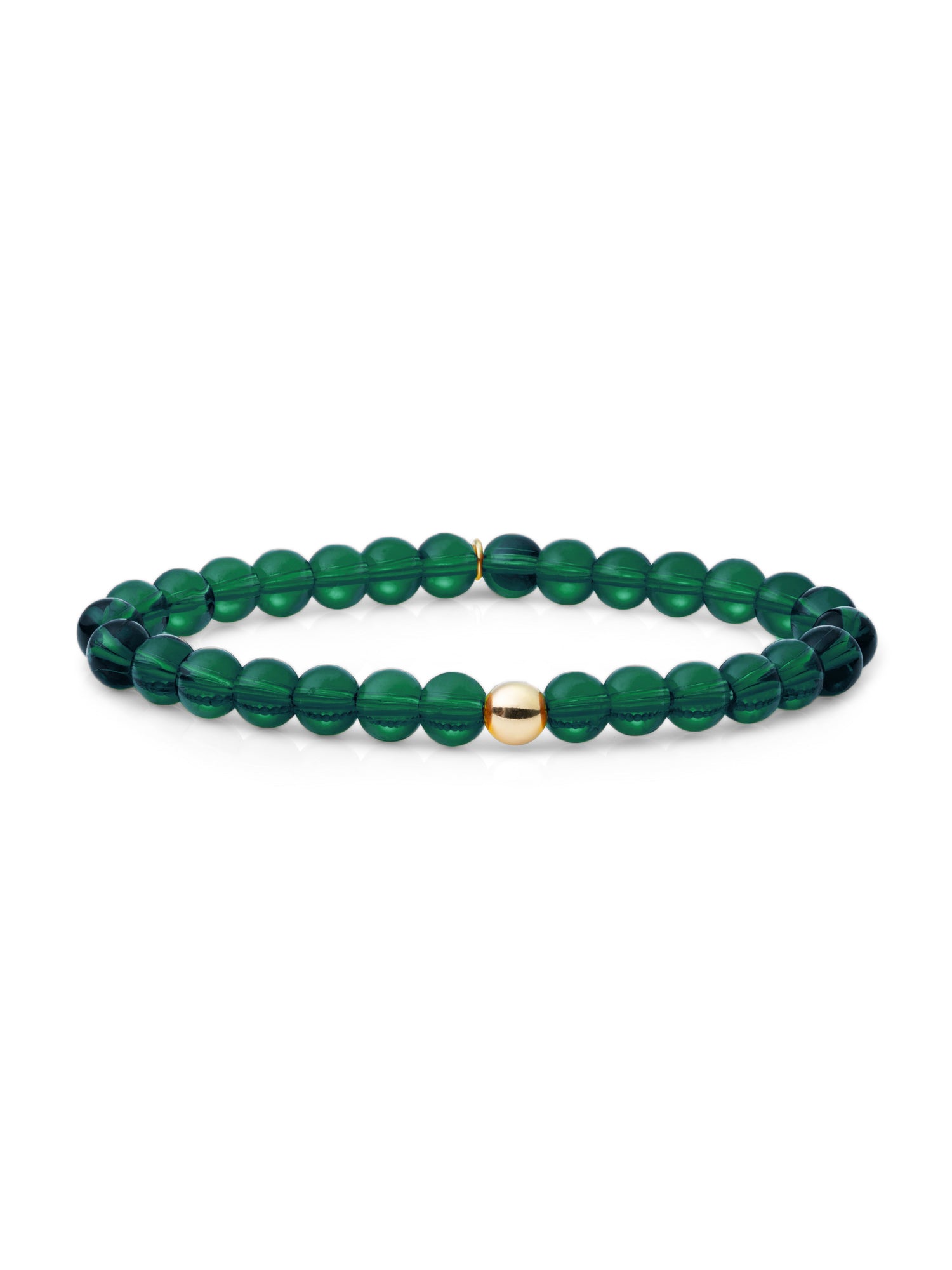 Saturn Armband Large Petrol Green Quartz - Gold Plated