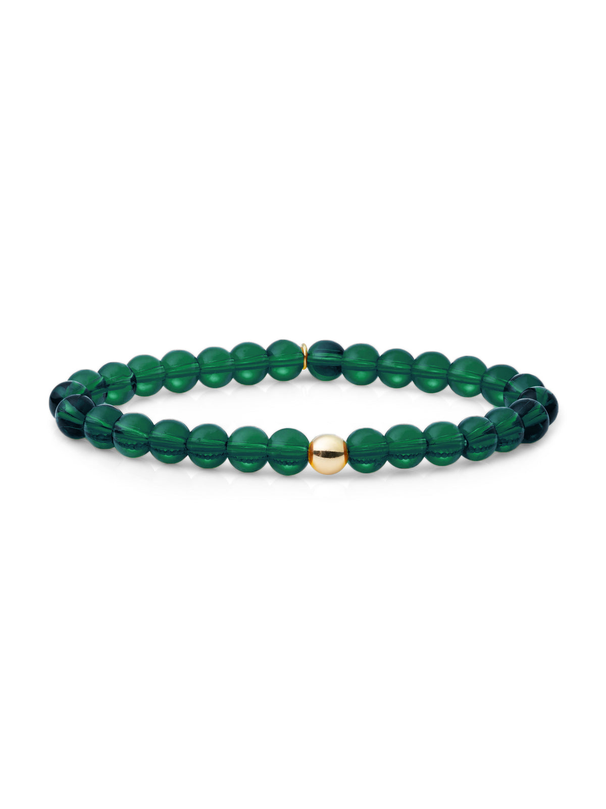 Saturn Armband Large Petrol Green Quartz - Gold Plated