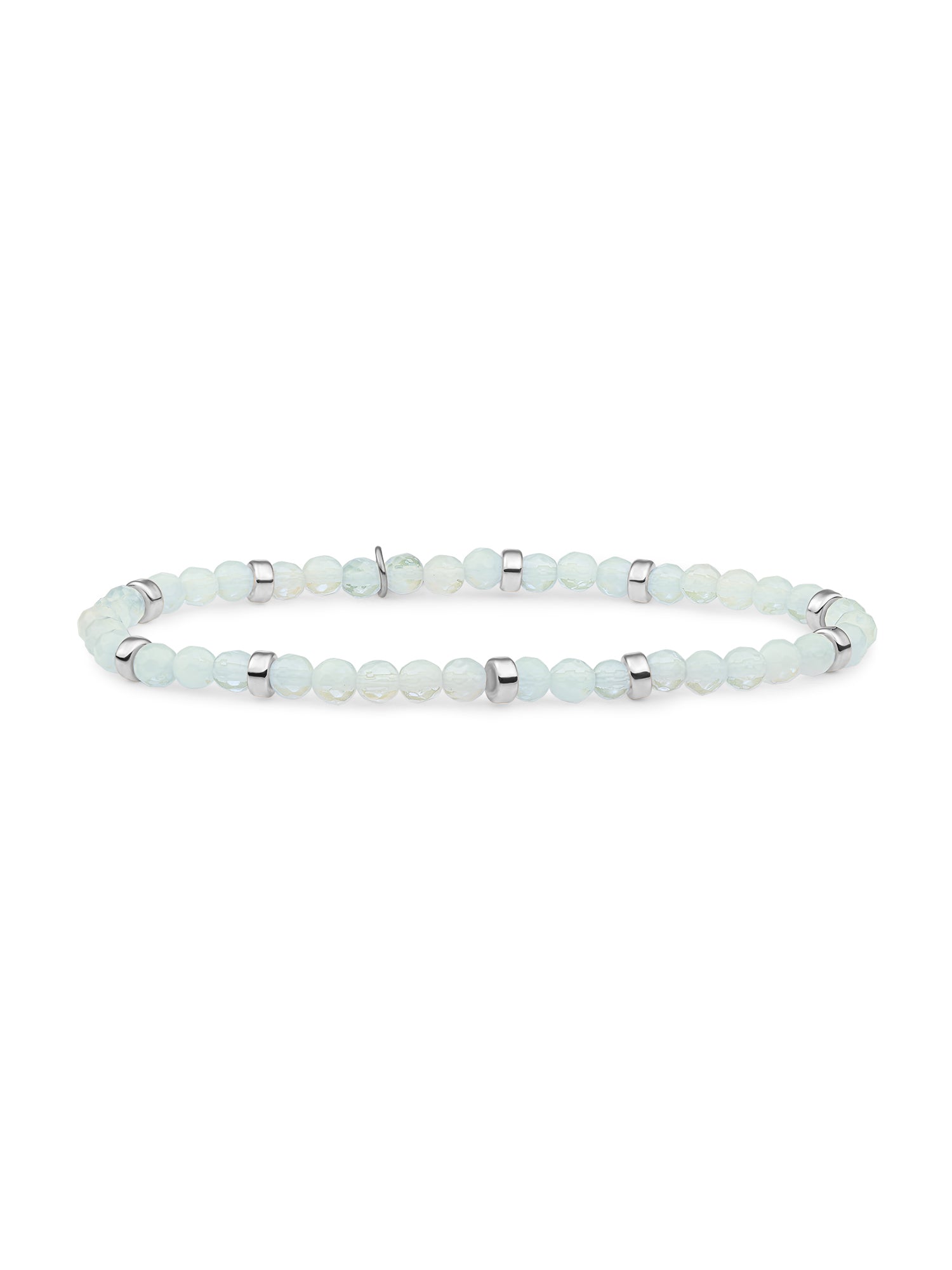 Roundel Interstellar Armband Opalite - Rhodium Plated