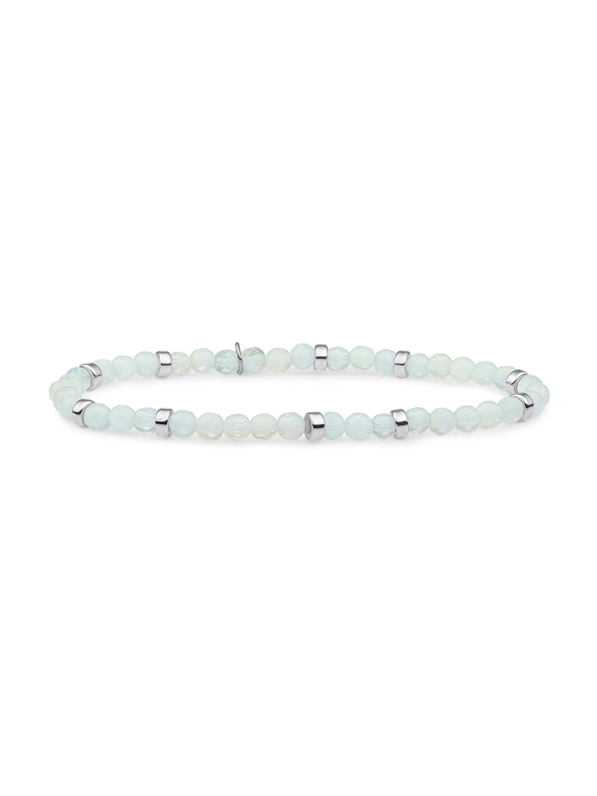 Roundel Interstellar Armband Opalite - Rhodium Plated