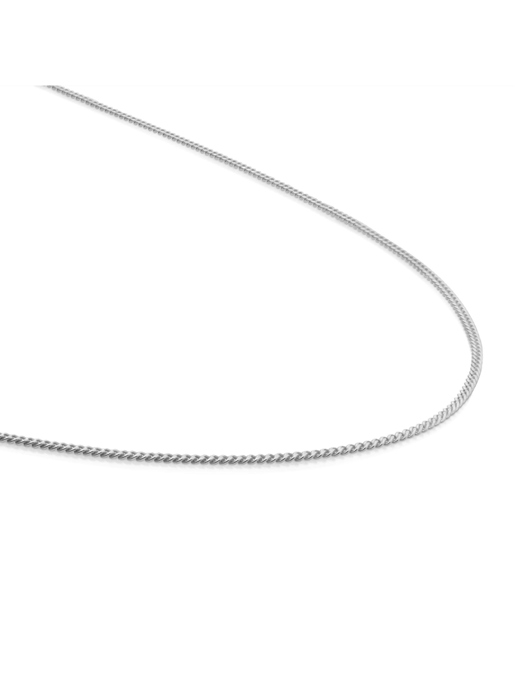 Curb Chain Ketting - Rhodium Plated / 90cm