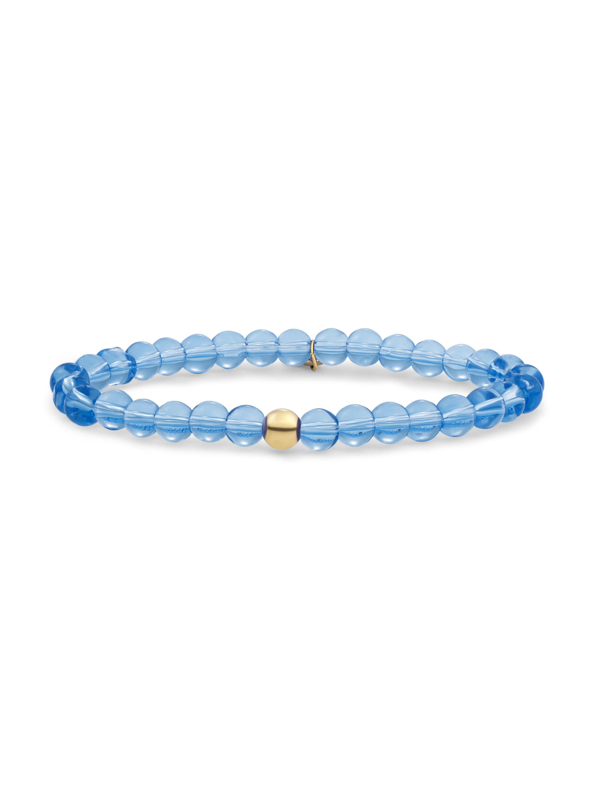 Saturn Armband Large Aquamarine - Gold Plated