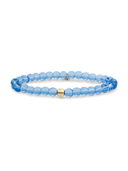Saturn Armband Large Aquamarine - Gold Plated