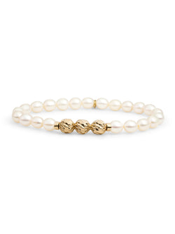 Fuse Beads Armband Pearl - Gold Plated