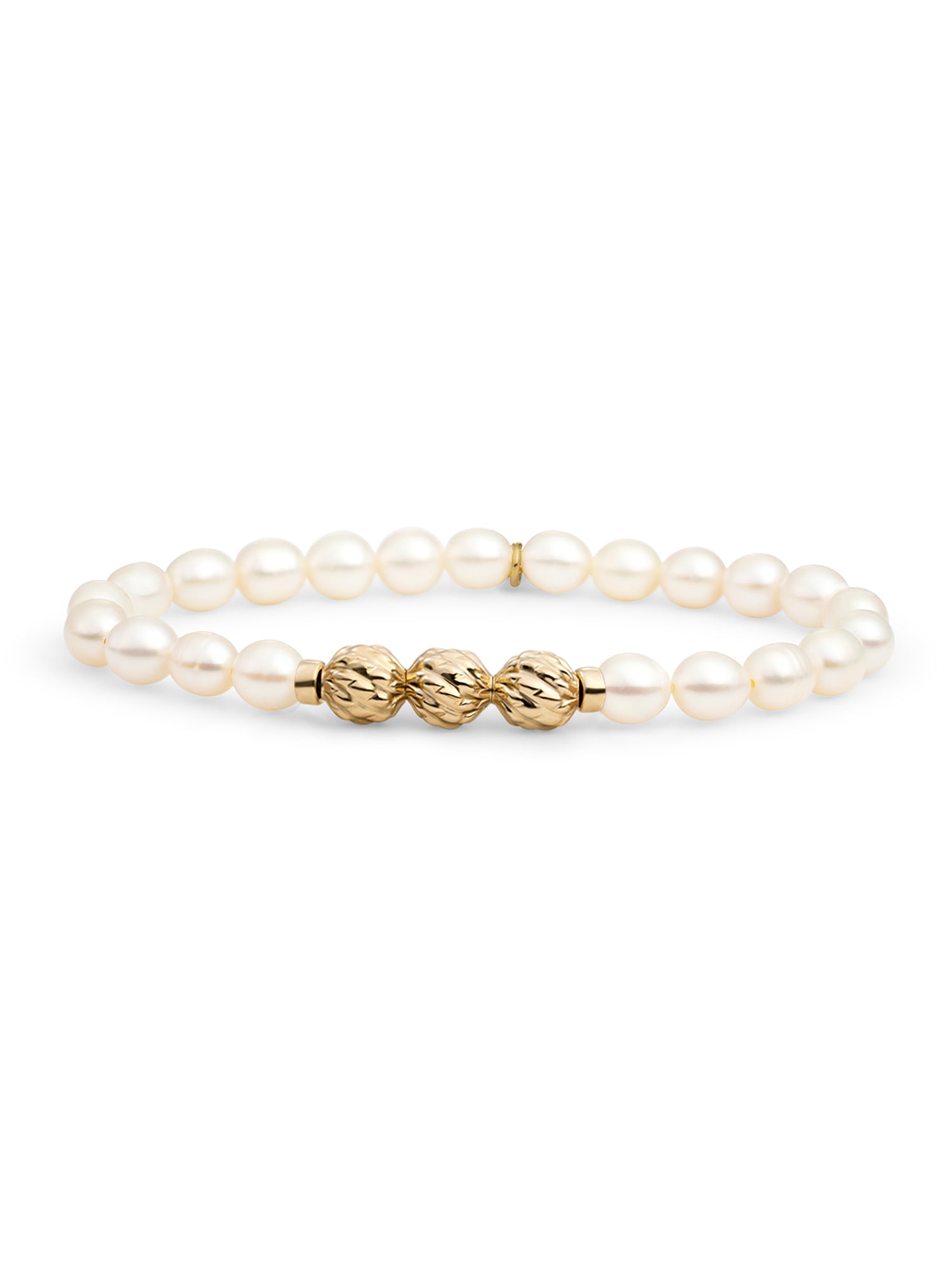 Fuse Beads Armband Pearl - Gold Plated