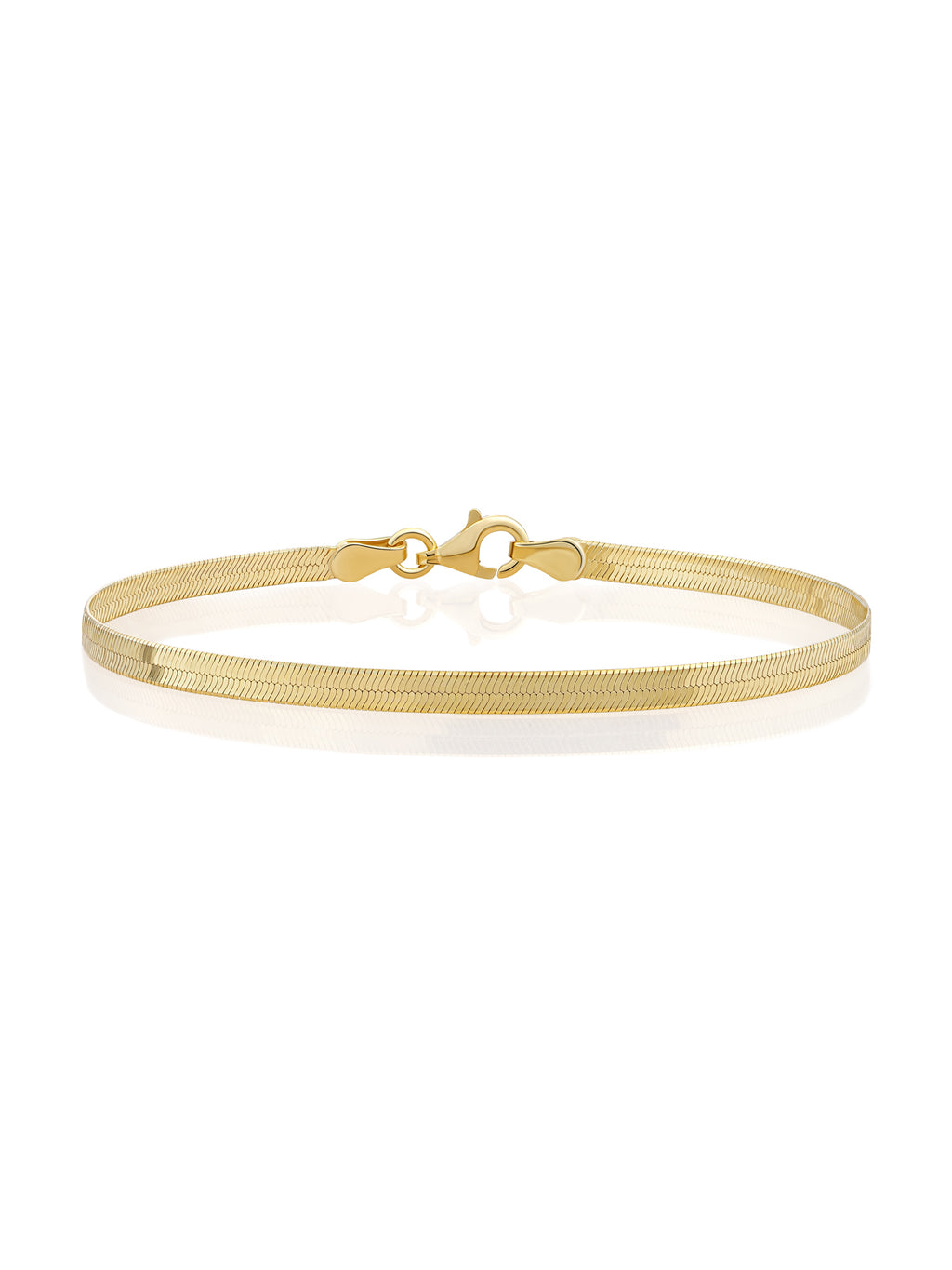 Herringbone Chain Armband - Gold Plated / M