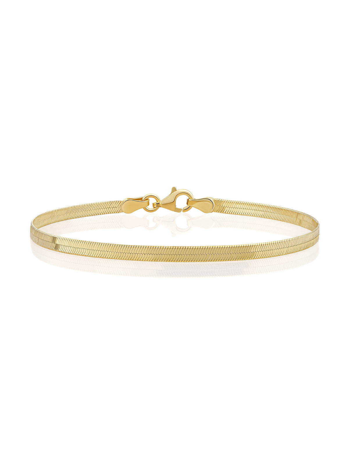 Herringbone Chain Armband - Gold Plated / M