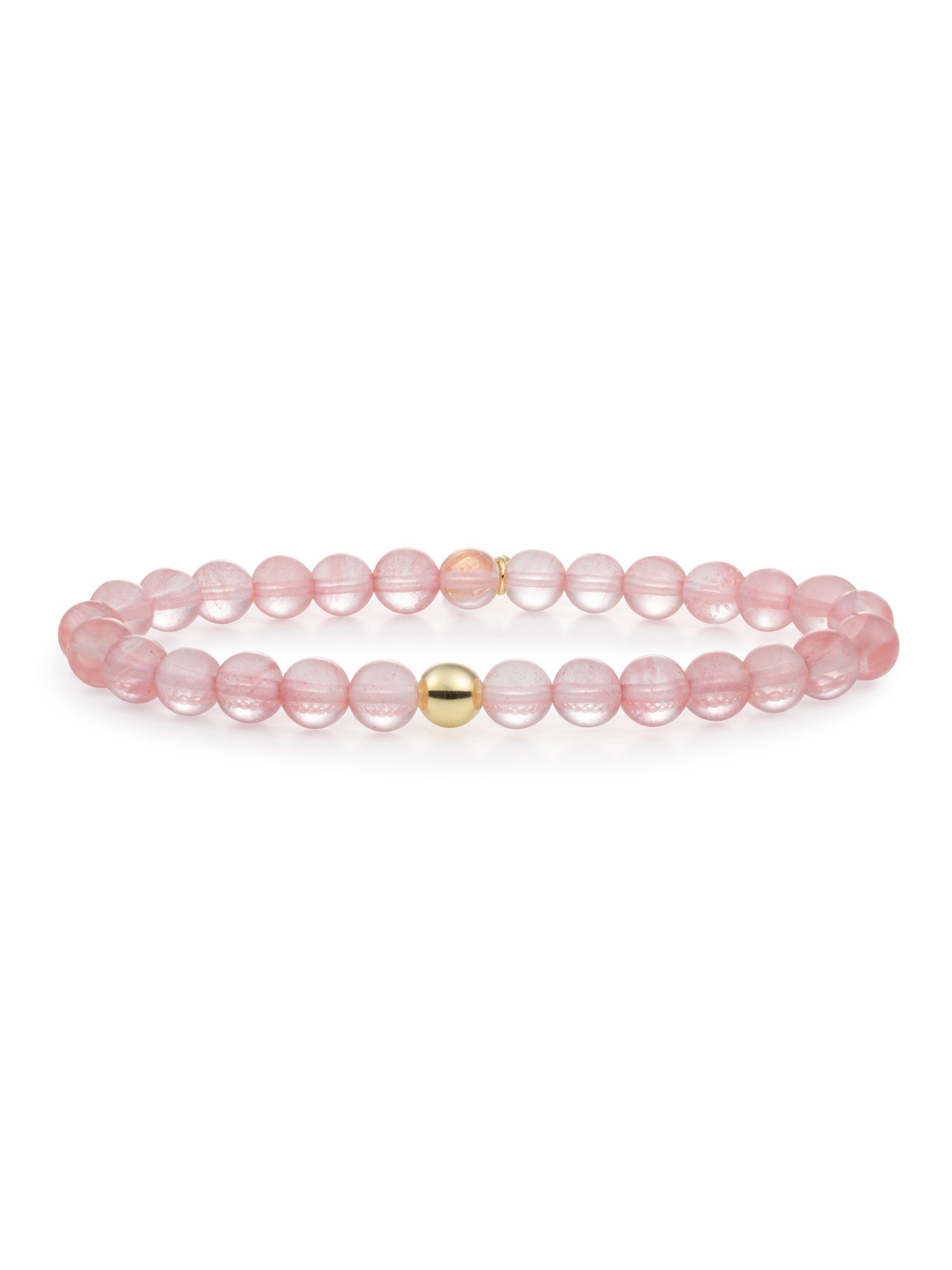 Saturn Armband Large Cherry Quartz - Gold Plated