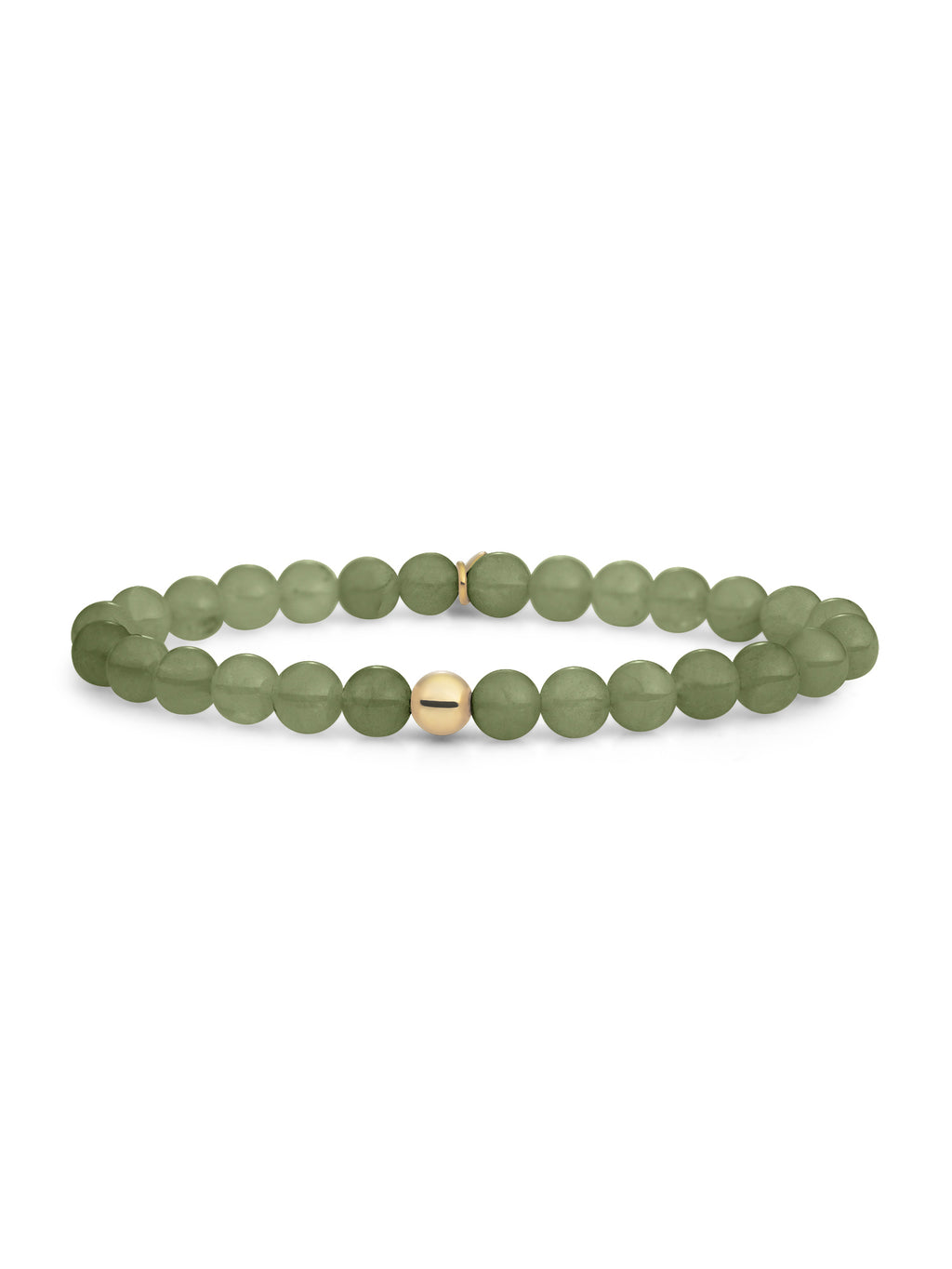 Saturn Armband Large Lime Jade - Gold Plated