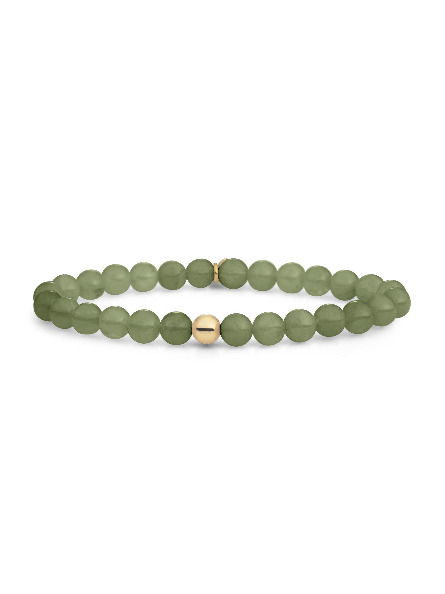 Saturn Armband Large Lime Jade - Gold Plated