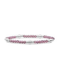 Bold Mix Armband Aubergine Quartz - Rhodium Plated