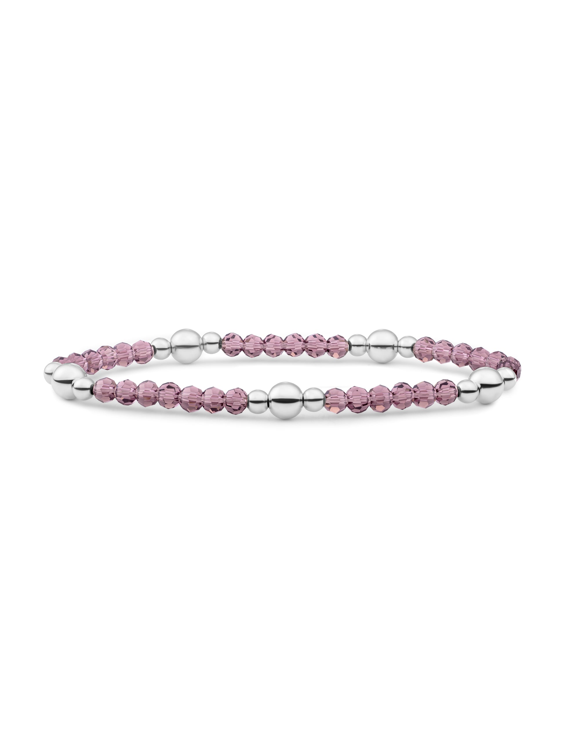 Bold Mix Armband Aubergine Quartz - Rhodium Plated