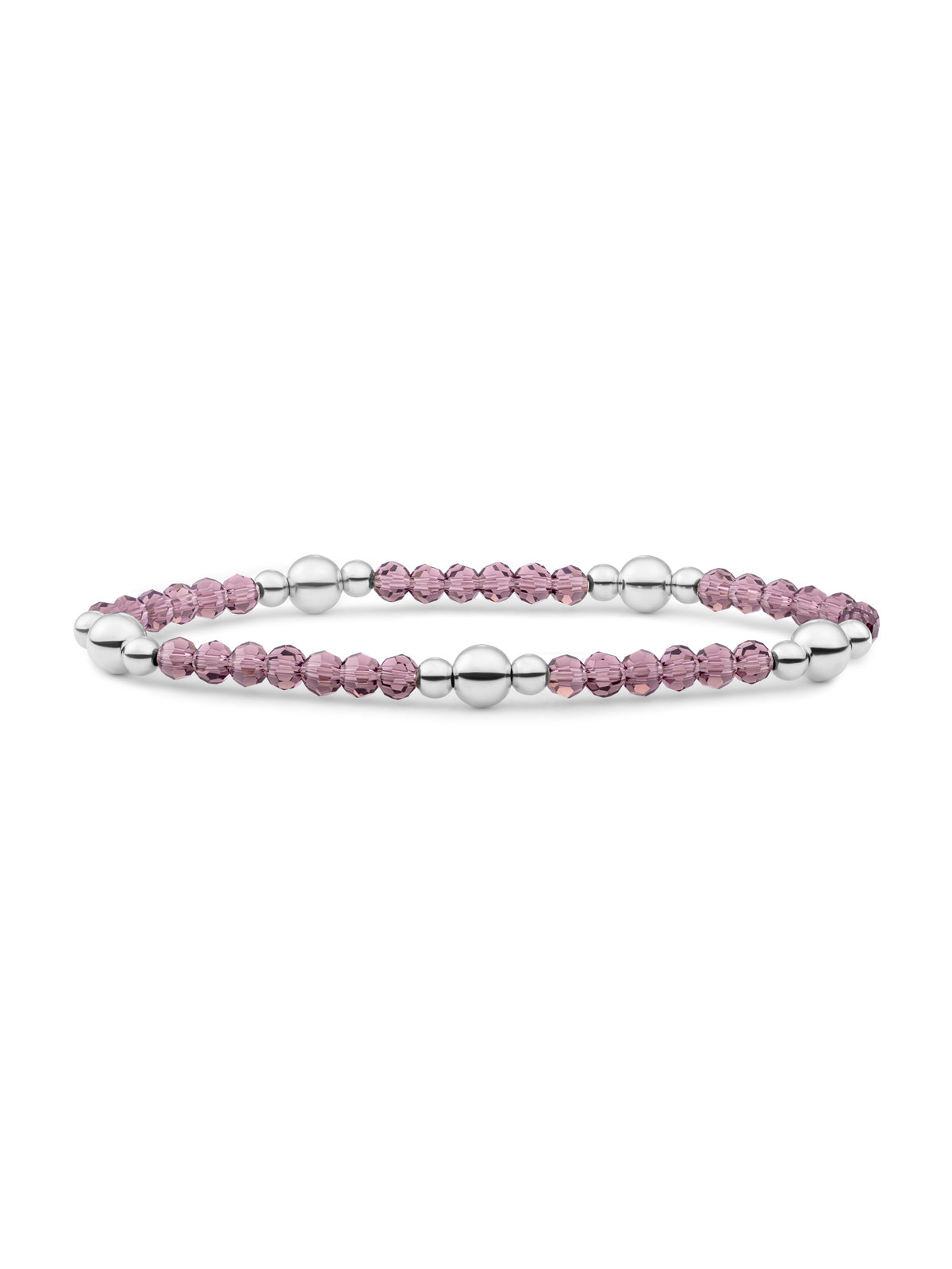 Bold Mix Armband Aubergine Quartz - Rhodium Plated