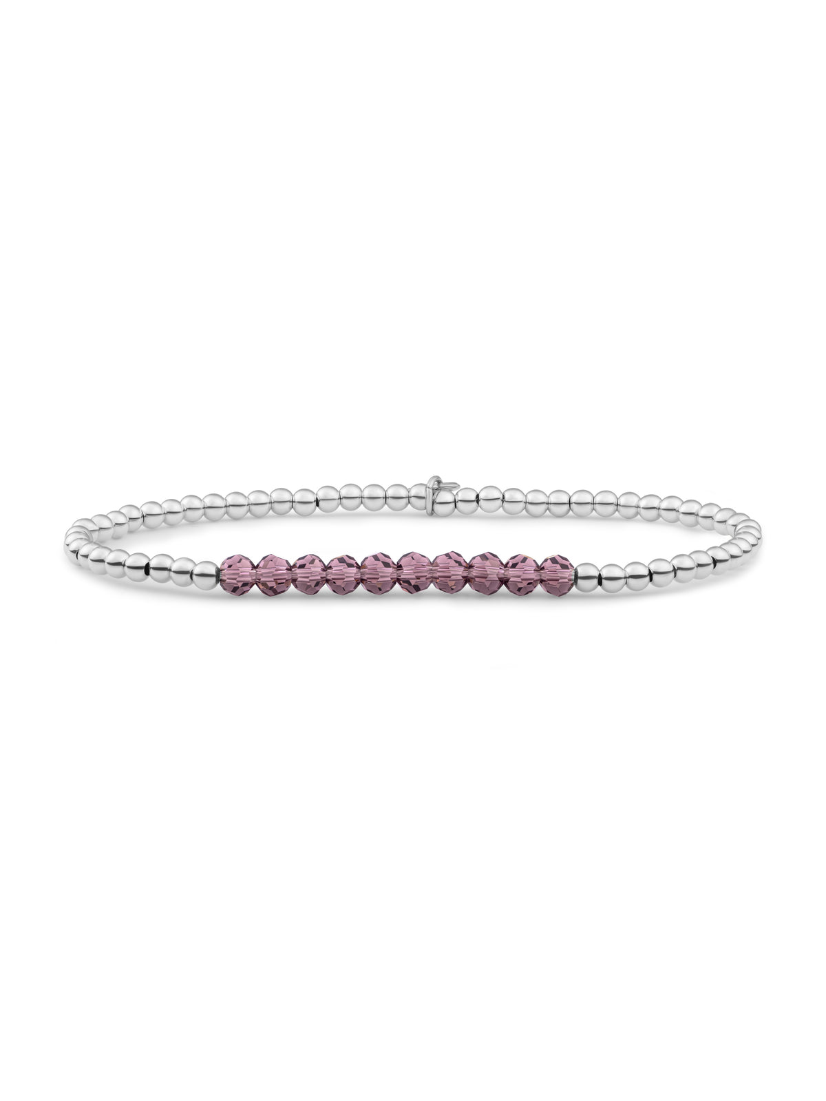 Universe Armband Aubergine Quartz - Rhodium Plated