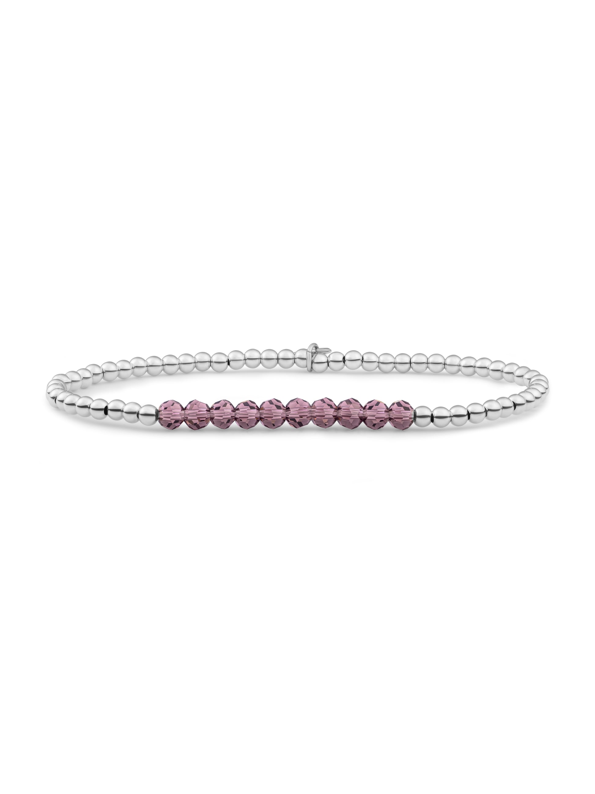 Universe Armband Aubergine Quartz - Rhodium Plated
