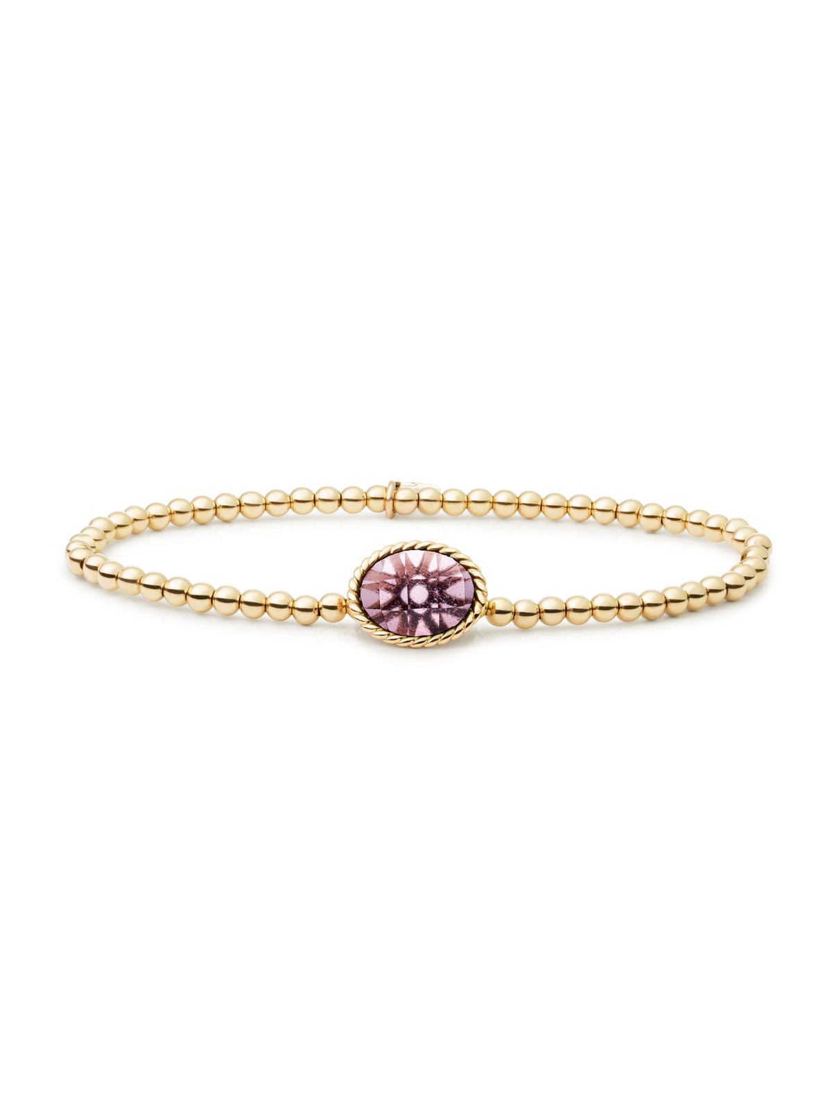 Twist Armband Aubergine Quartz - Gold Plated