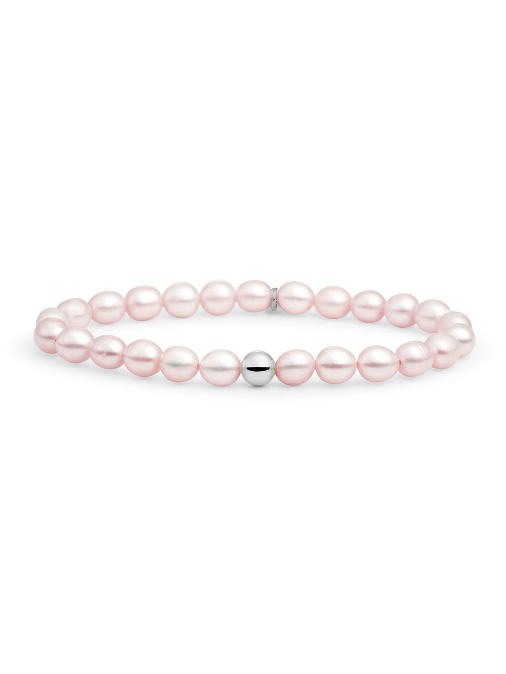 Saturn Armband Large Lavender Pearl - Rhodium Plated