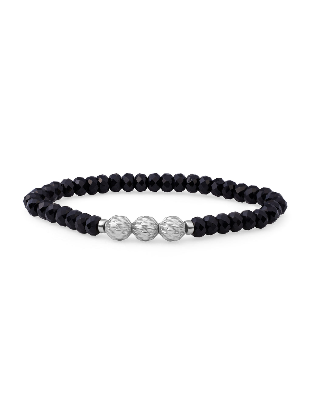 Fuse Beads Armband Onyx - 0.00 / 0.00 / Rhodium Plated