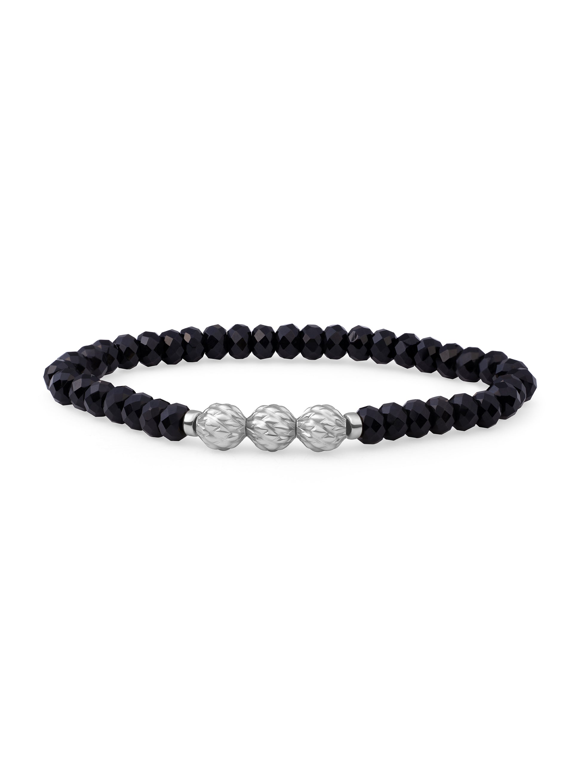 Fuse Beads Armband Onyx - 0.00 / 0.00 / Rhodium Plated