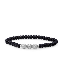 Fuse Beads Armband Onyx - Rhodium Plated