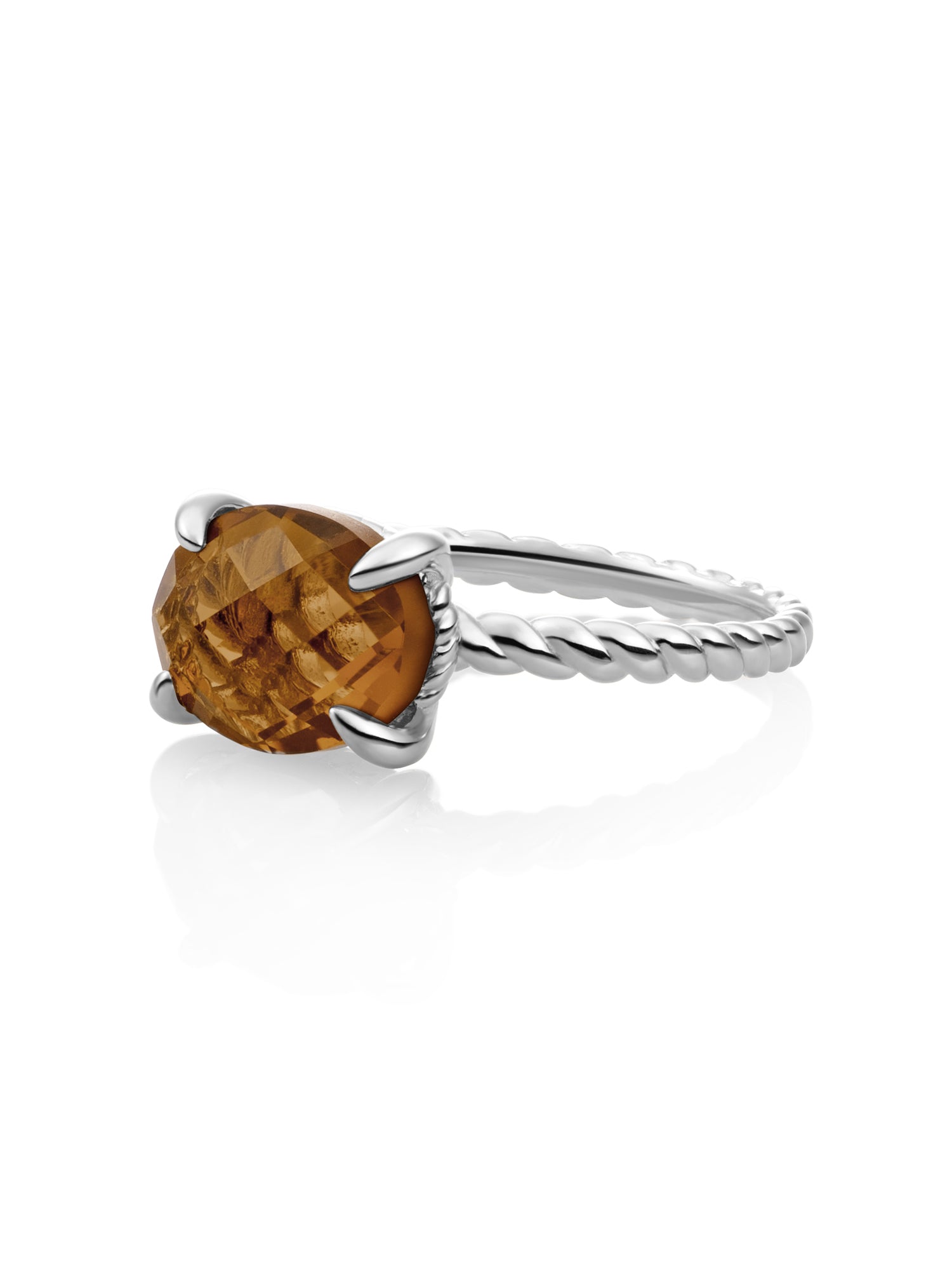 Twist Ring Smoky Quartz Zilver - 60