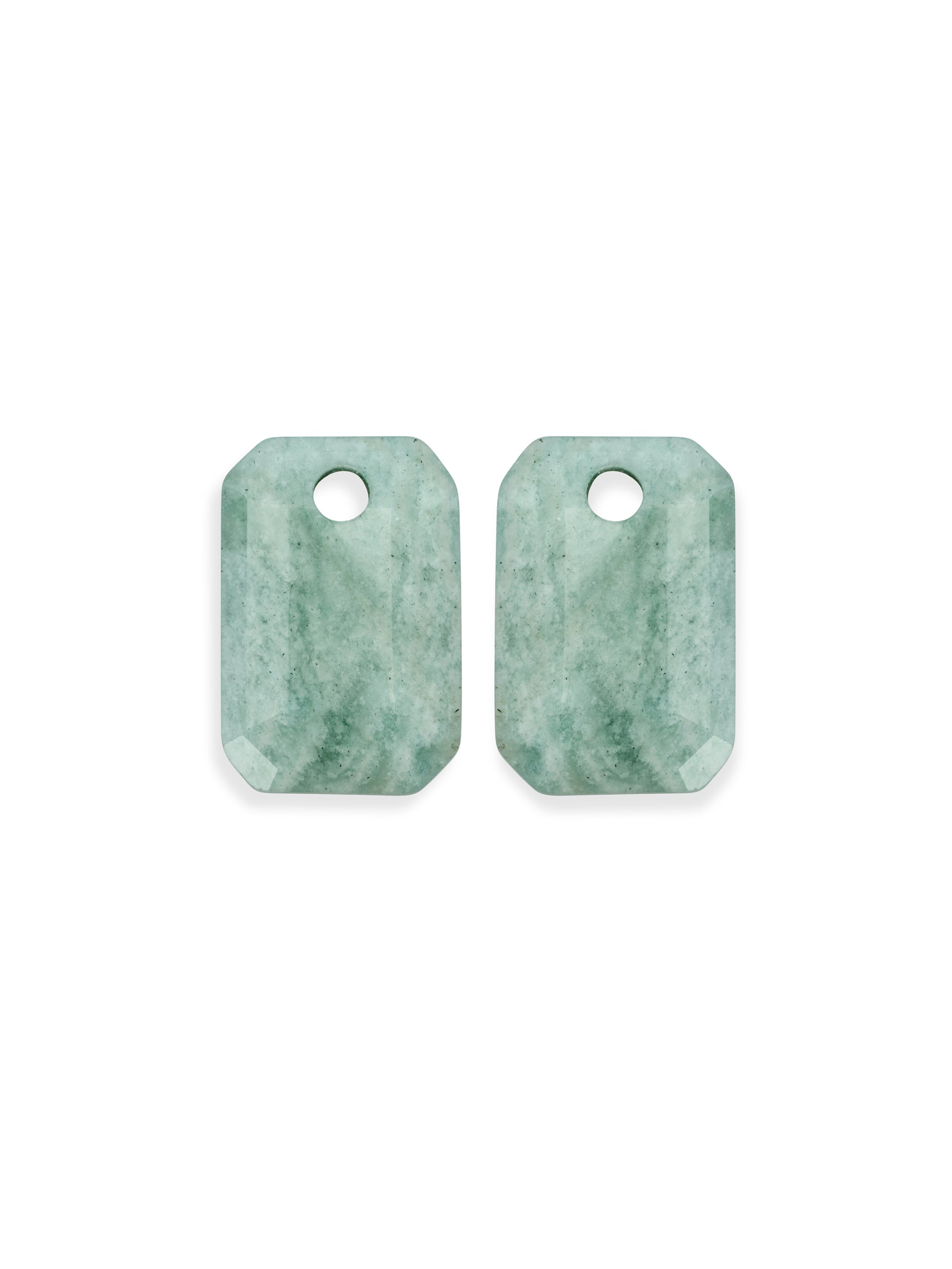 Oorbel Edelstenen Baguette Rich Green Amazonite - Oorbel Edelstenen Baguette Rich Green Amazonite