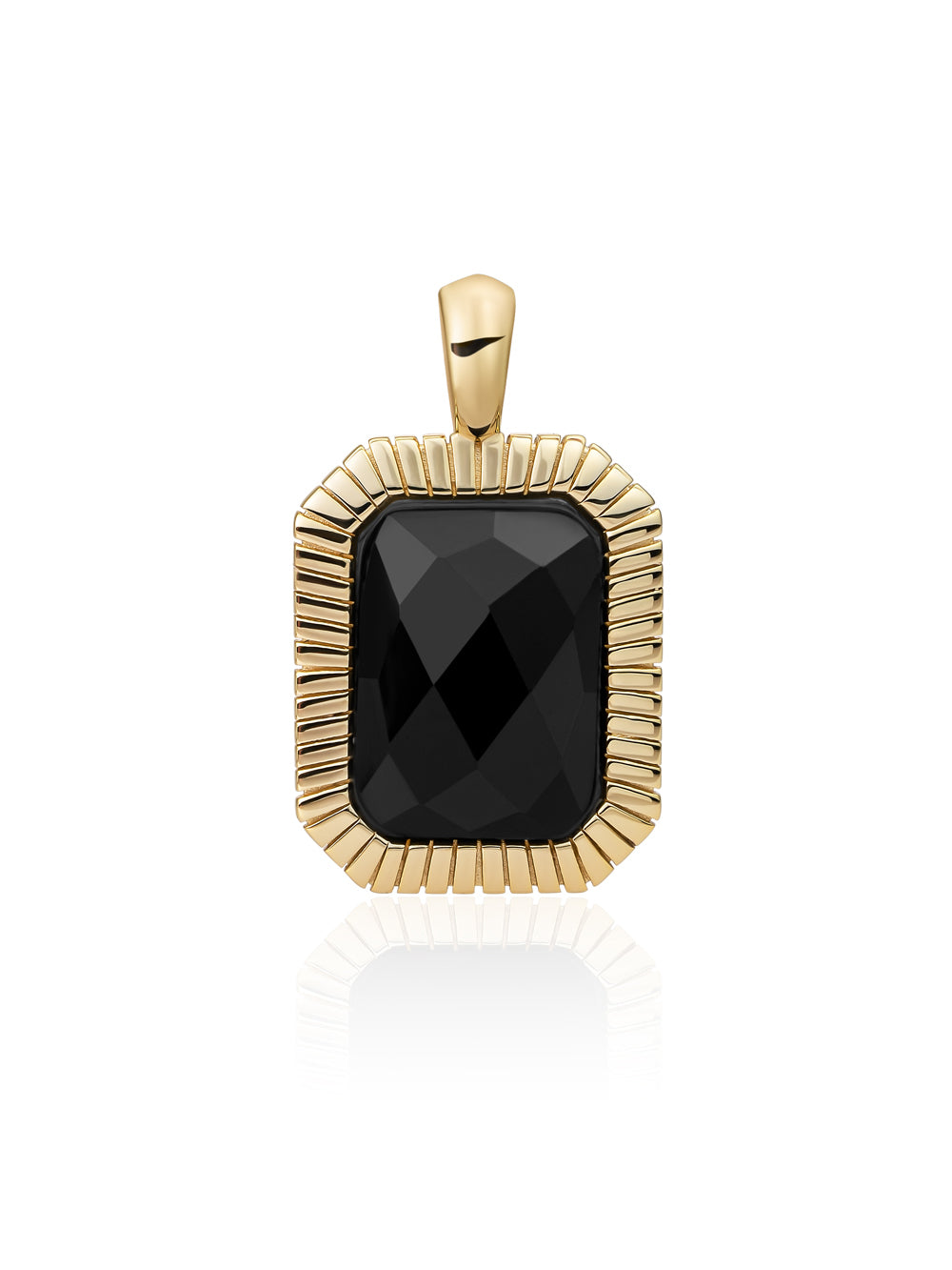 Baguette Pendant Onyx - Gold Plated
