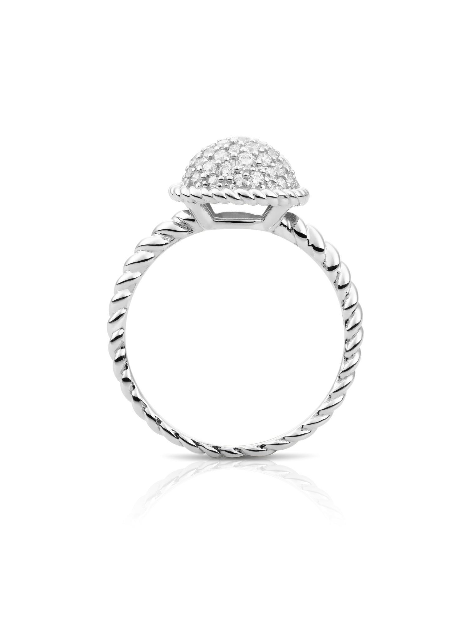 Twist Ring Zirconia Zilver