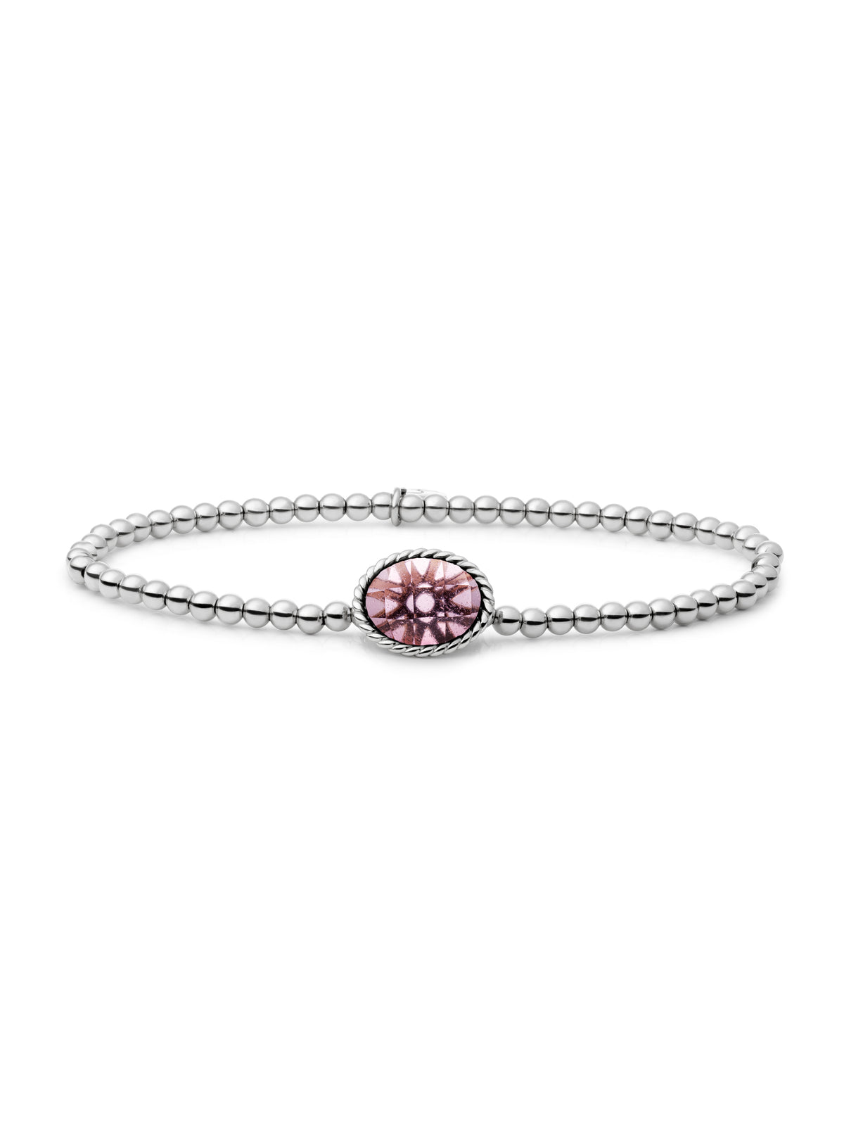 Twist Armband Aubergine Quartz - Rhodium Plated