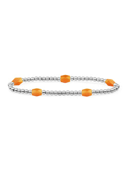 Reverse Edge Mix Armband Citrine Quartz - Rhodium Plated